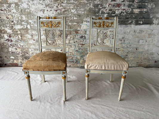 Pair of Antique Neoclassical Painted Side Chairs – Provenance from the Heiress of Macy’s Estate