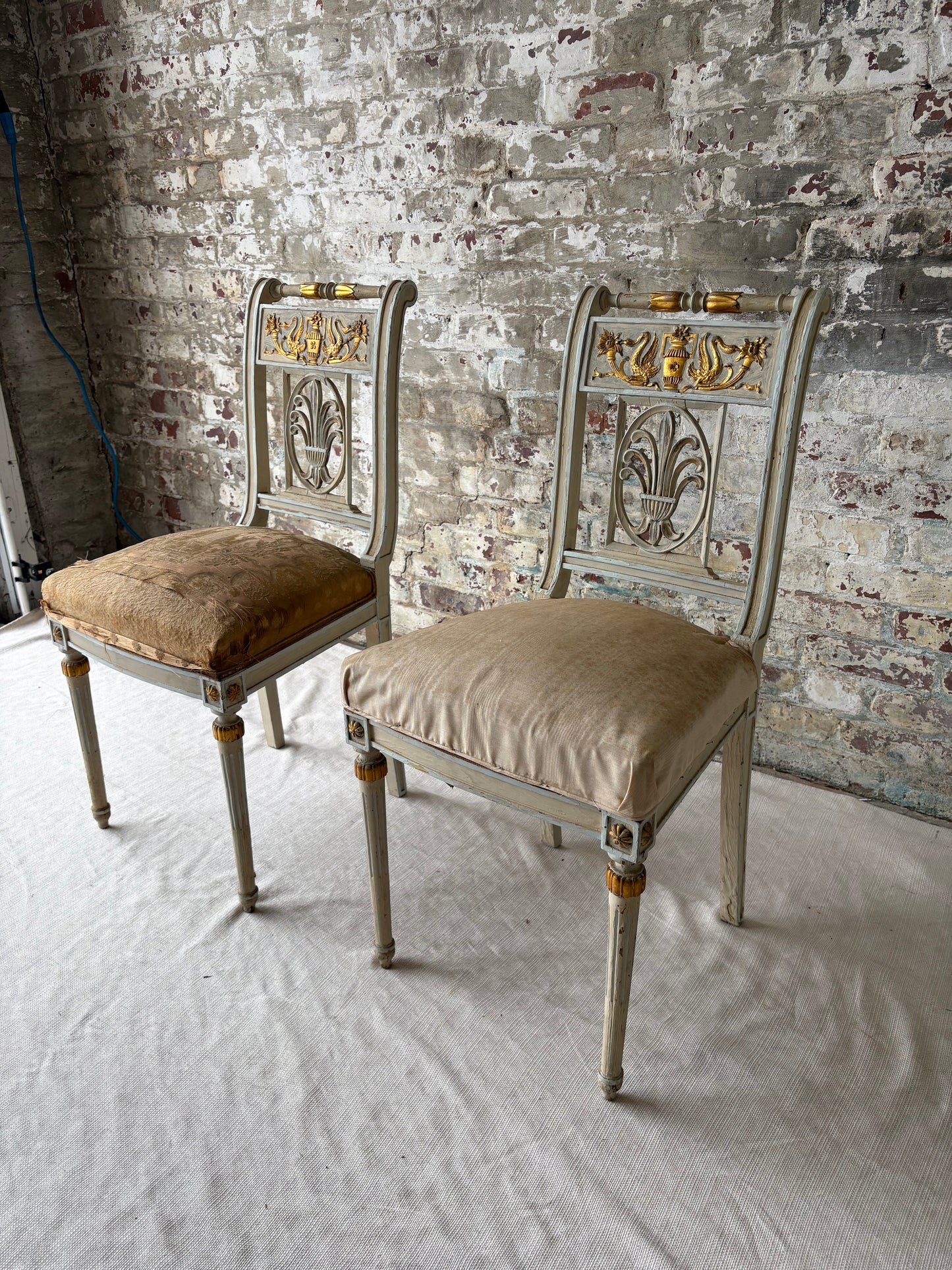 Pair of Antique Neoclassical Painted Side Chairs – Provenance from the Heiress of Macy’s Estate