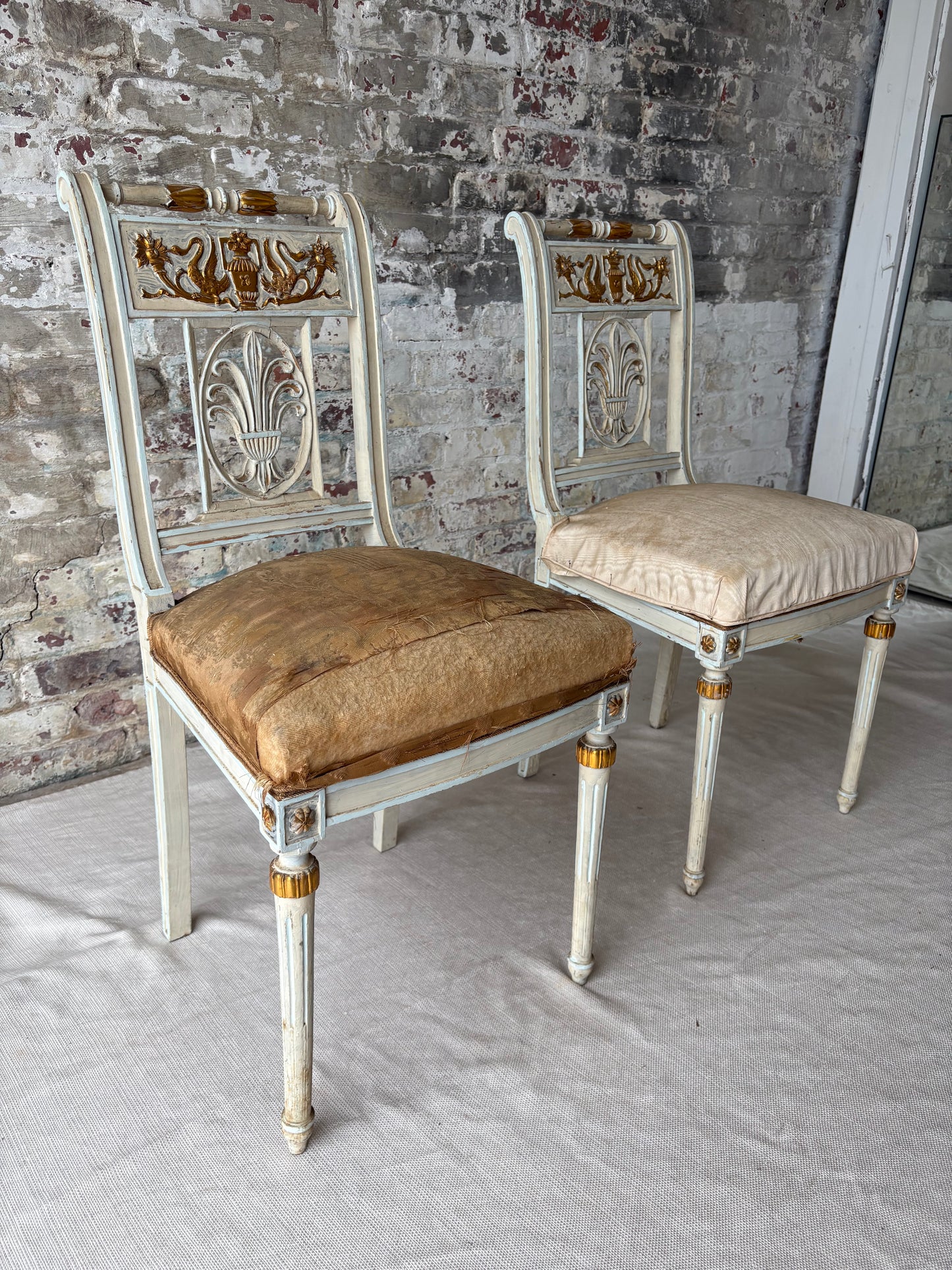 Pair of Antique Neoclassical Painted Side Chairs – Provenance from the Heiress of Macy’s Estate