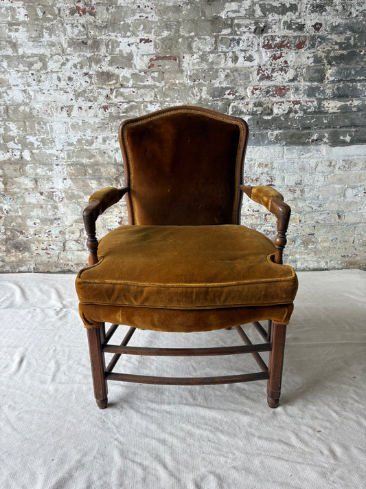 Antique Early American Upholstered Armchair