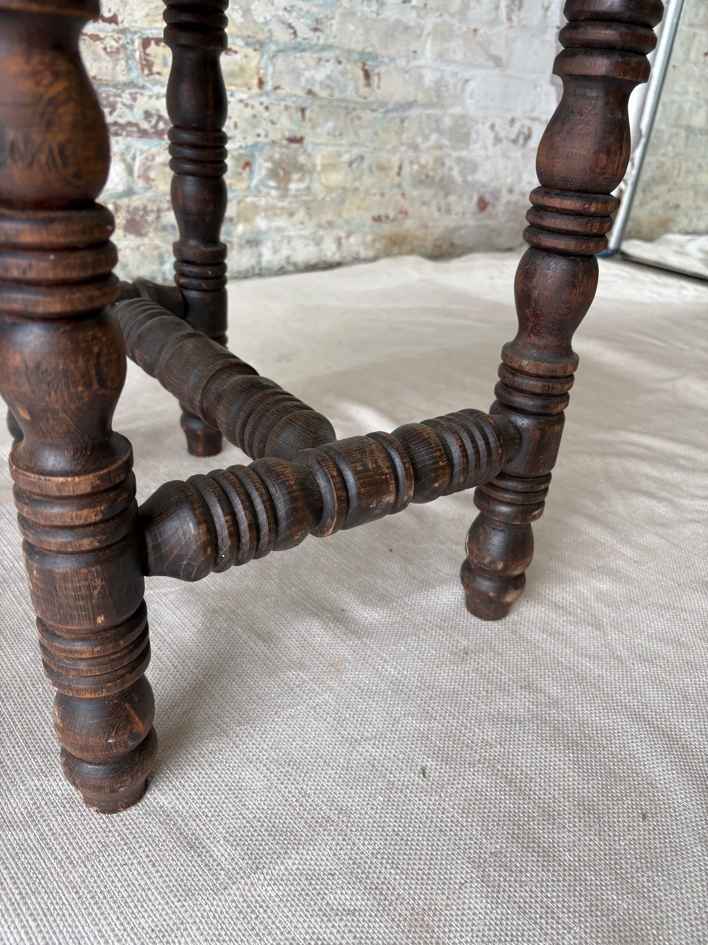 Vintage Spanish Revival Prayer Chairs with Red Velvet Upholstery – Pair