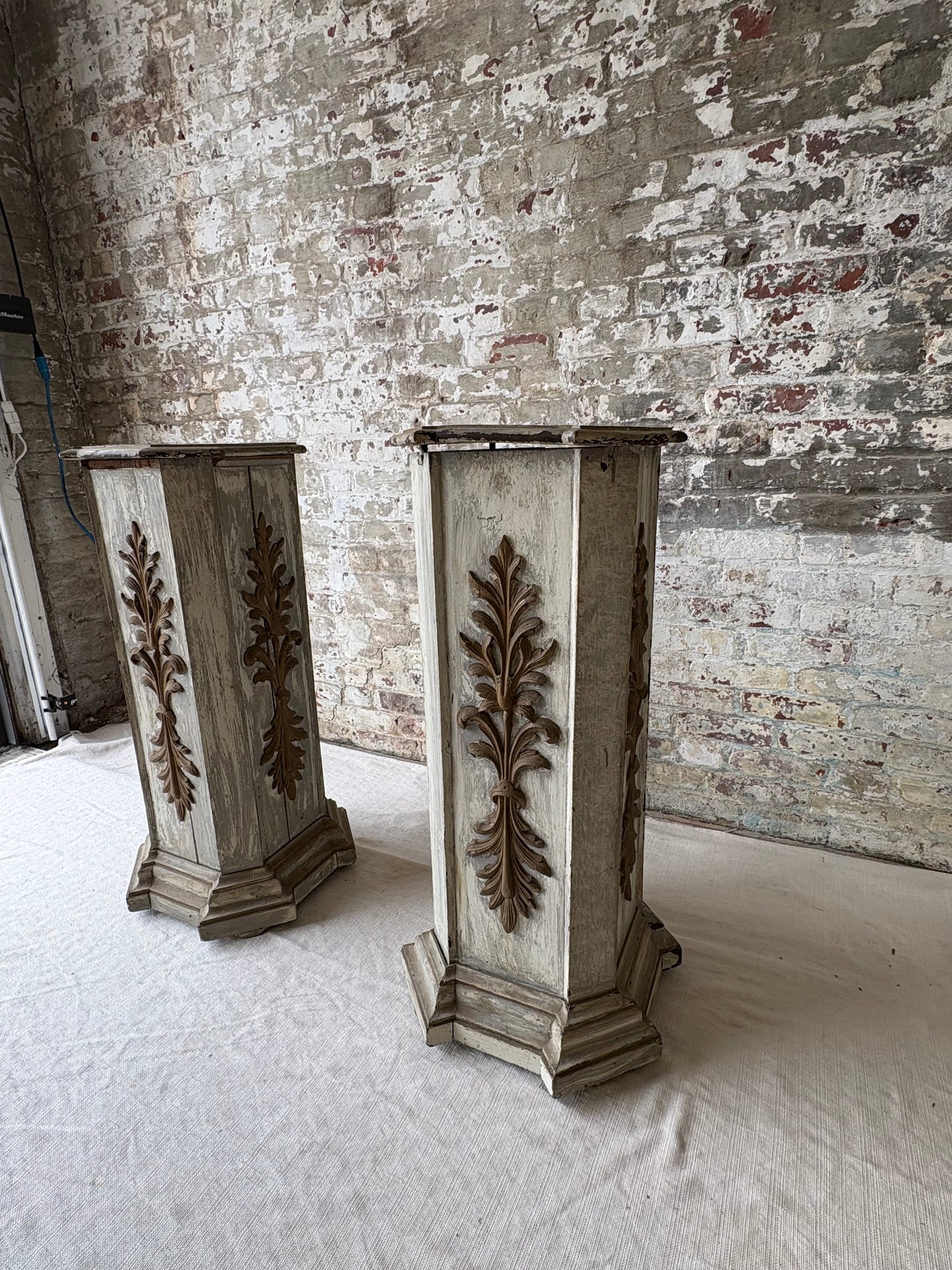 Pair of Vintage Wood Pedestals