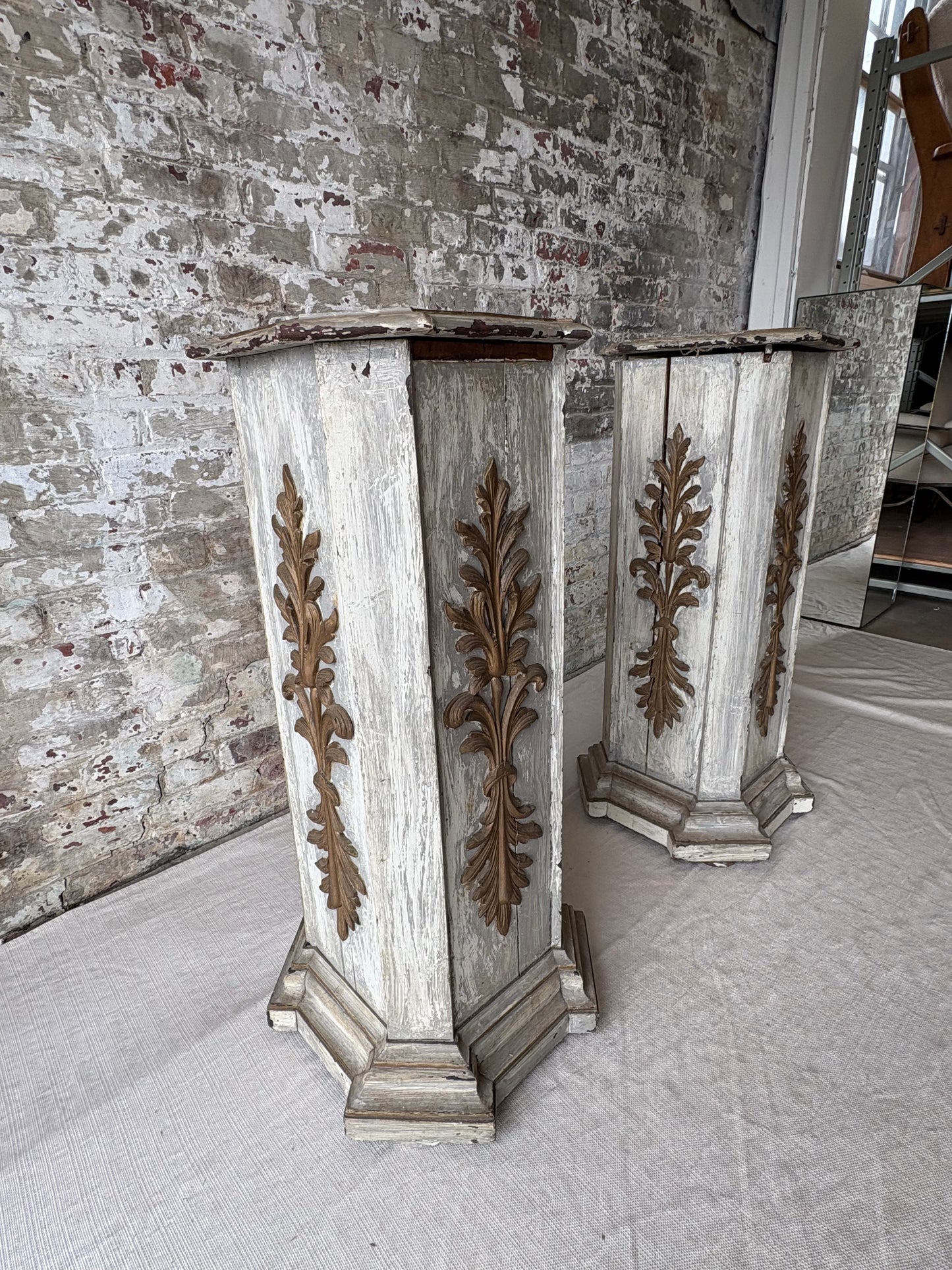 Pair of Vintage Wood Pedestals