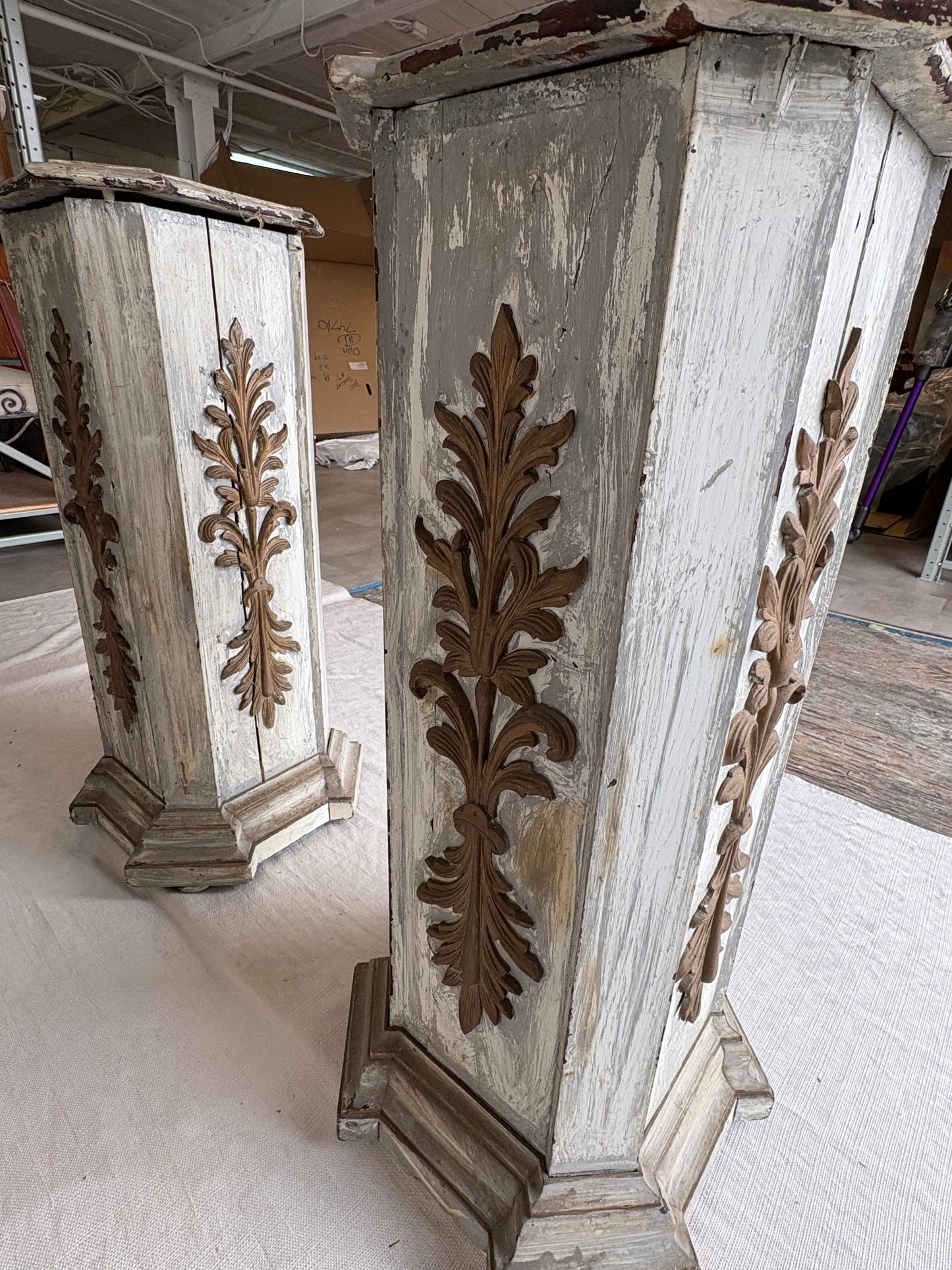 Pair of Vintage Wood Pedestals