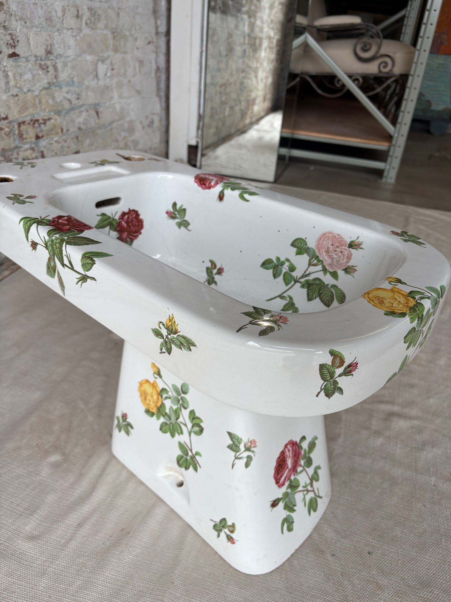 Rare Hand-Painted Floral Porcelain Bidet from the Estate of the Heiress to Macy’s