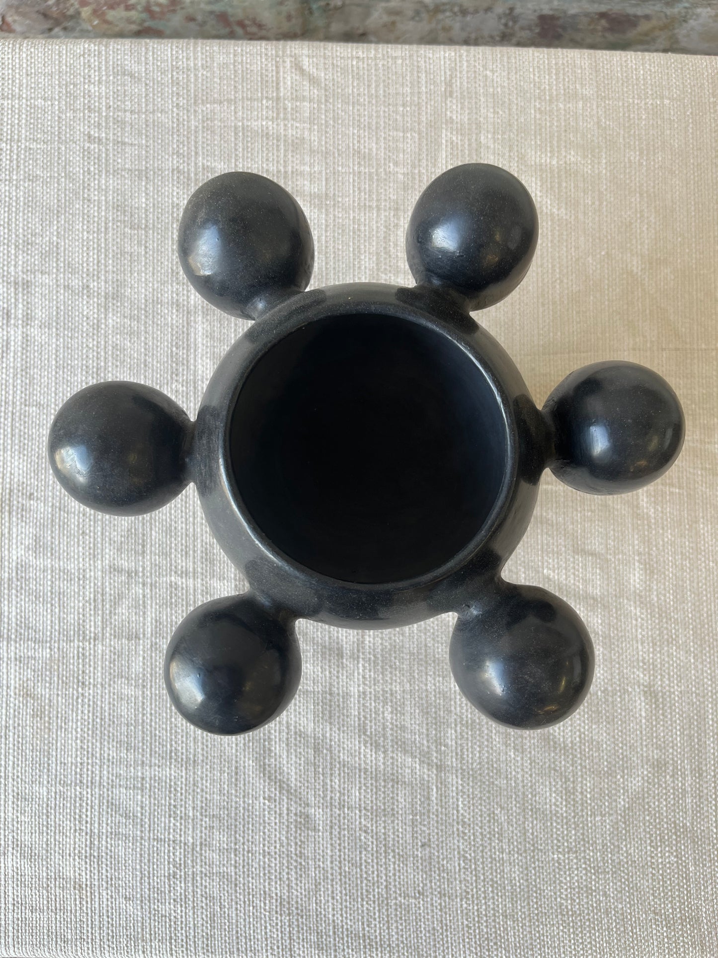 Handmade Black Ceramic Sculptural Vase – Modern Abstract Design