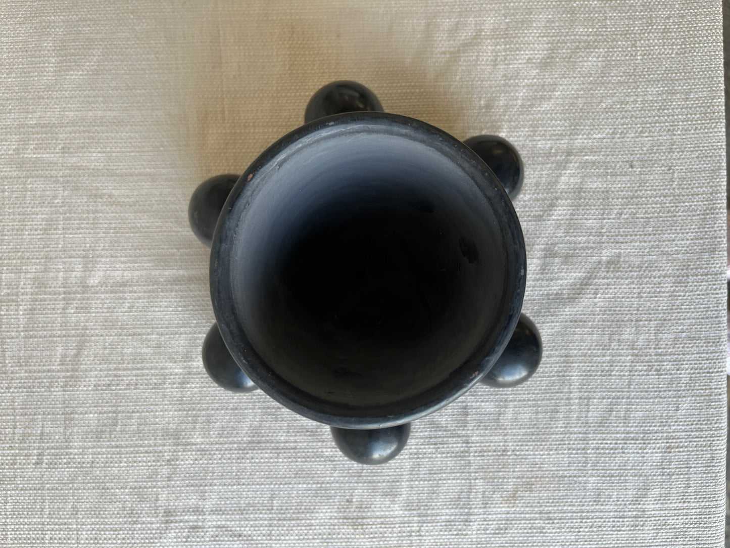 Handmade Black Ceramic Sculptural Vase – Modern Abstract Design