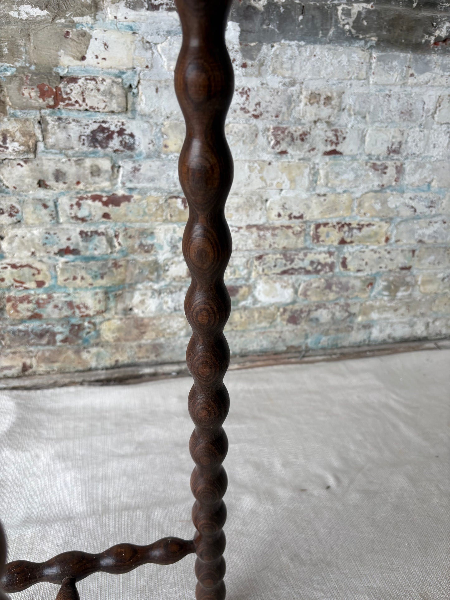 Vintage Demi-Lune Barley Twist Stool / Accent Table