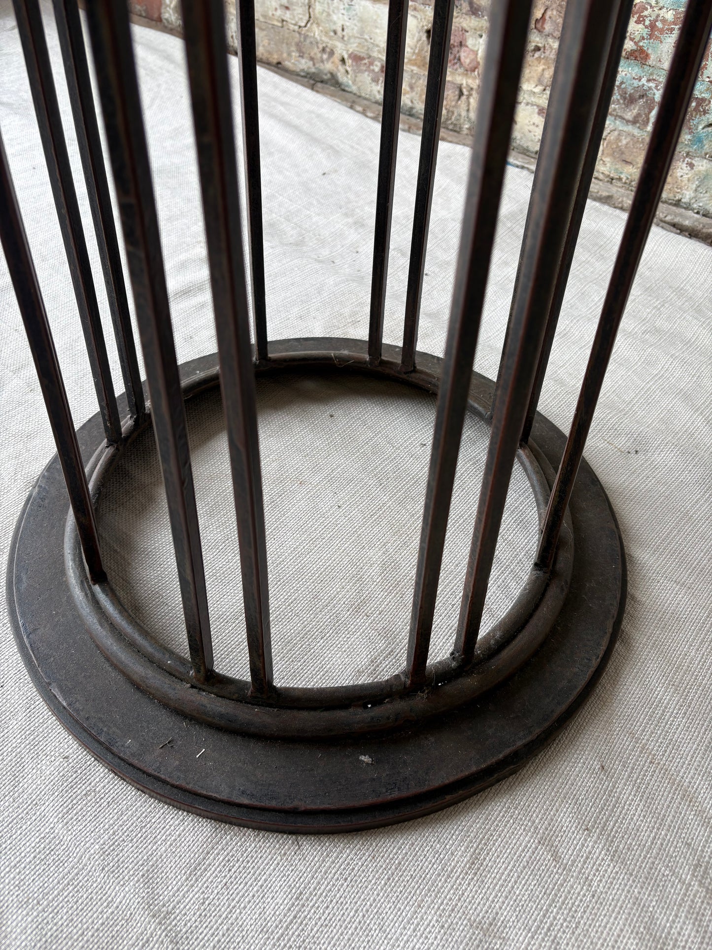 Vintage Marble Top Iron Pedestal Column