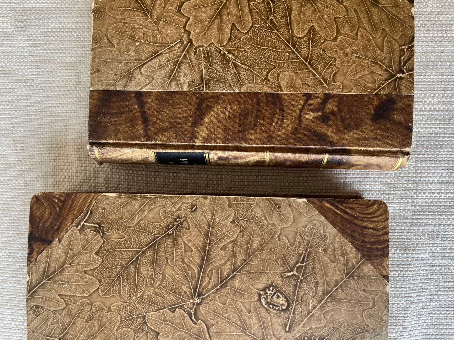 Antique European Book Set | Decorative Embossed Hardcovers | Set of 4