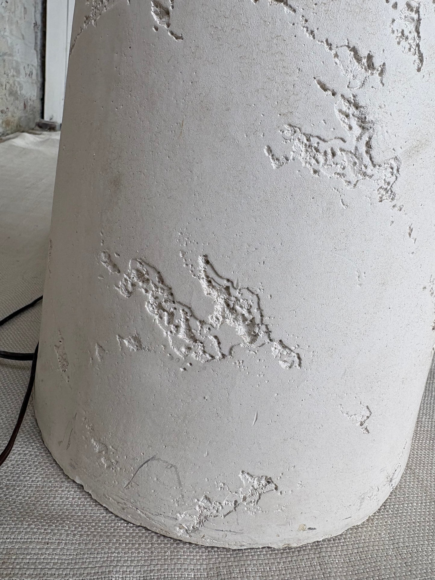 Vintage Greek Column Style Floor Lamp in Textured Plaster Finish