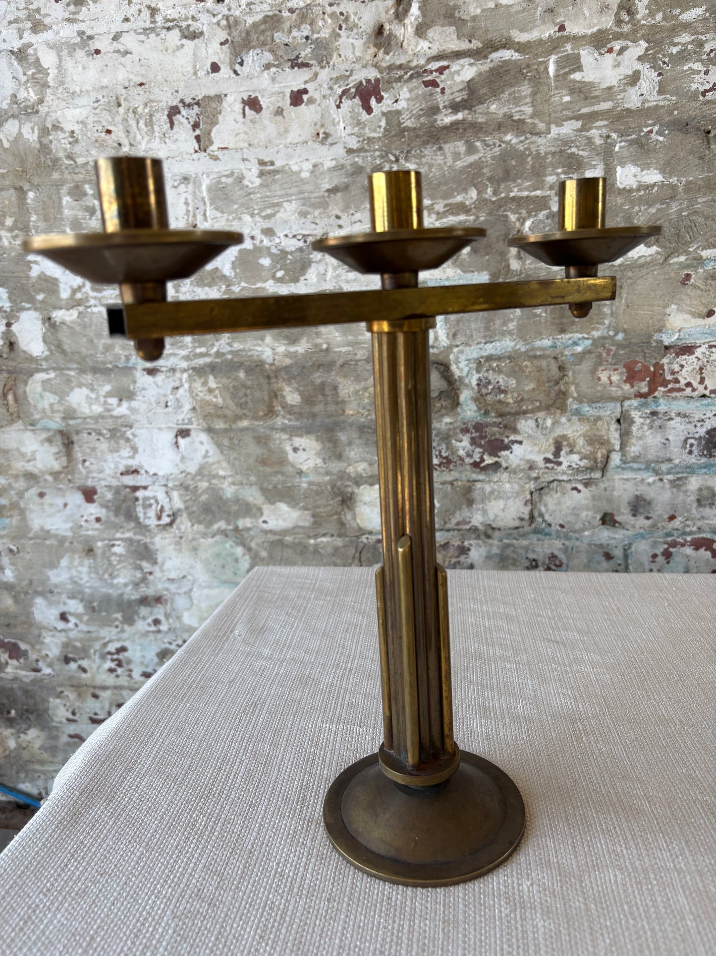 Pair of Vintage Italian Brass Candelabras – Sourced in Parma, Italy