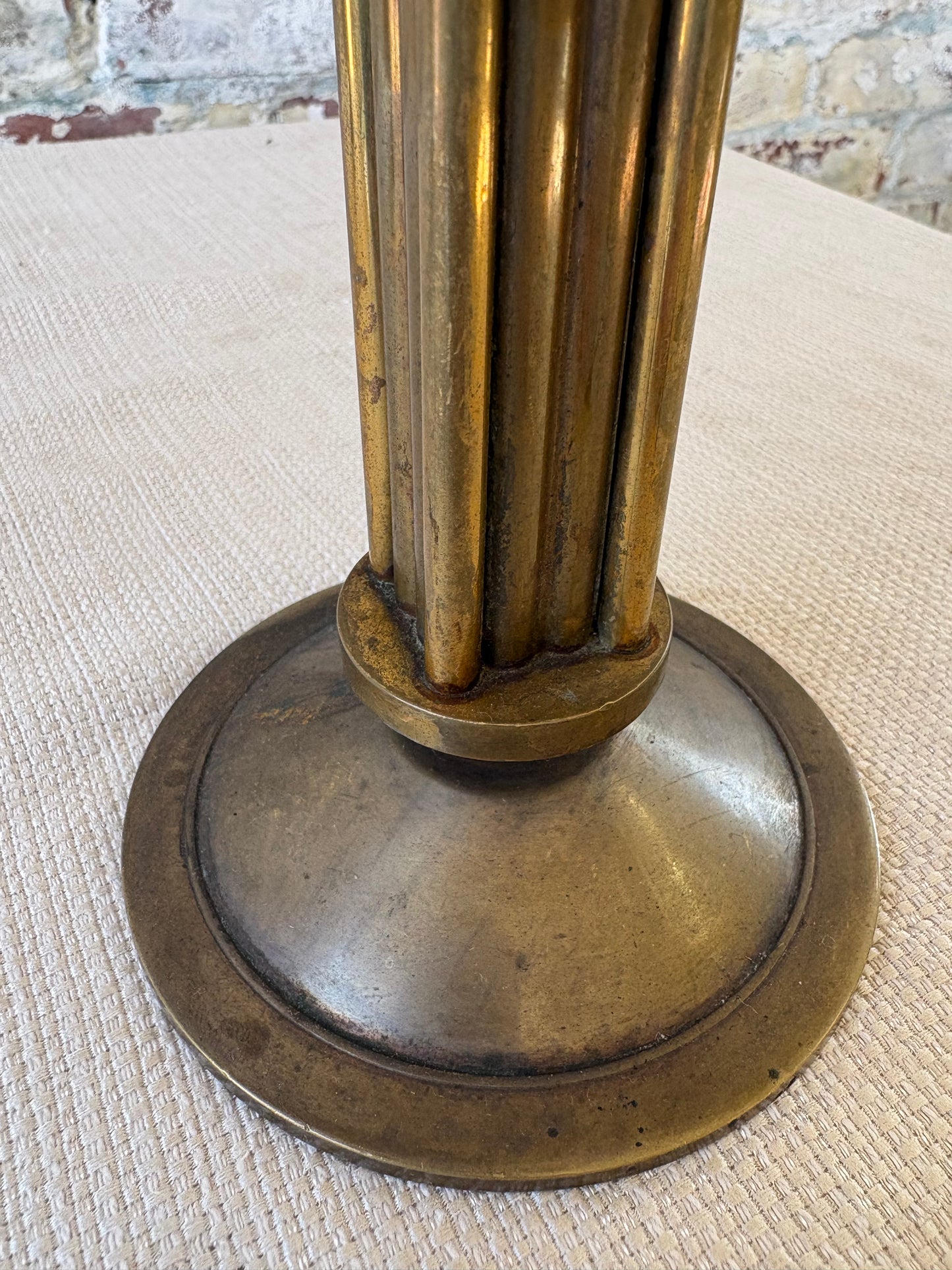 Pair of Vintage Italian Brass Candelabras – Sourced in Parma, Italy