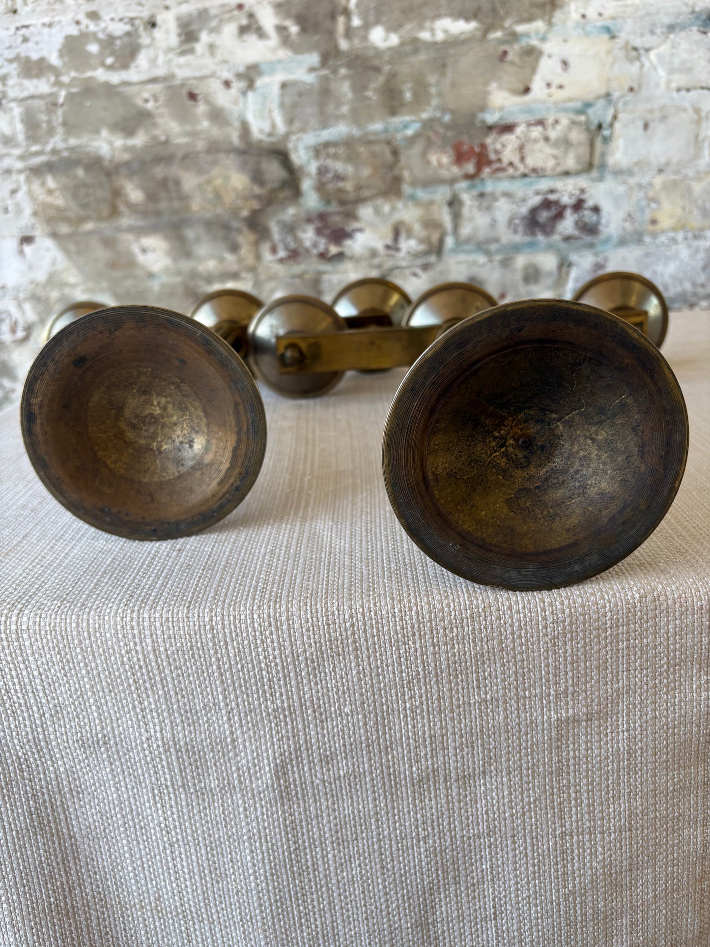 Pair of Vintage Italian Brass Candelabras – Sourced in Parma, Italy