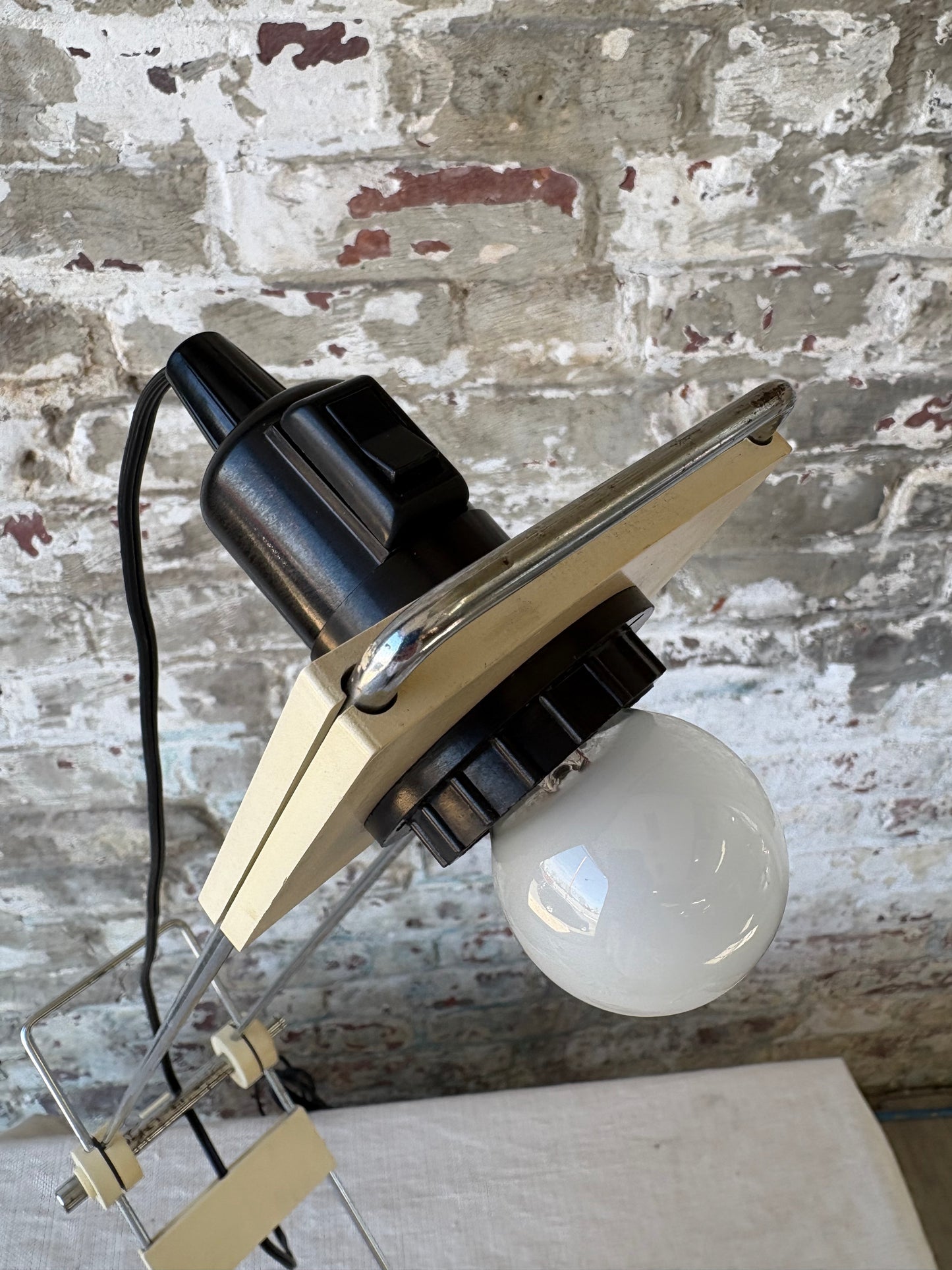 Vintage Italian Travertine Sculptural Table Lamp – Sourced in Parma, Italy