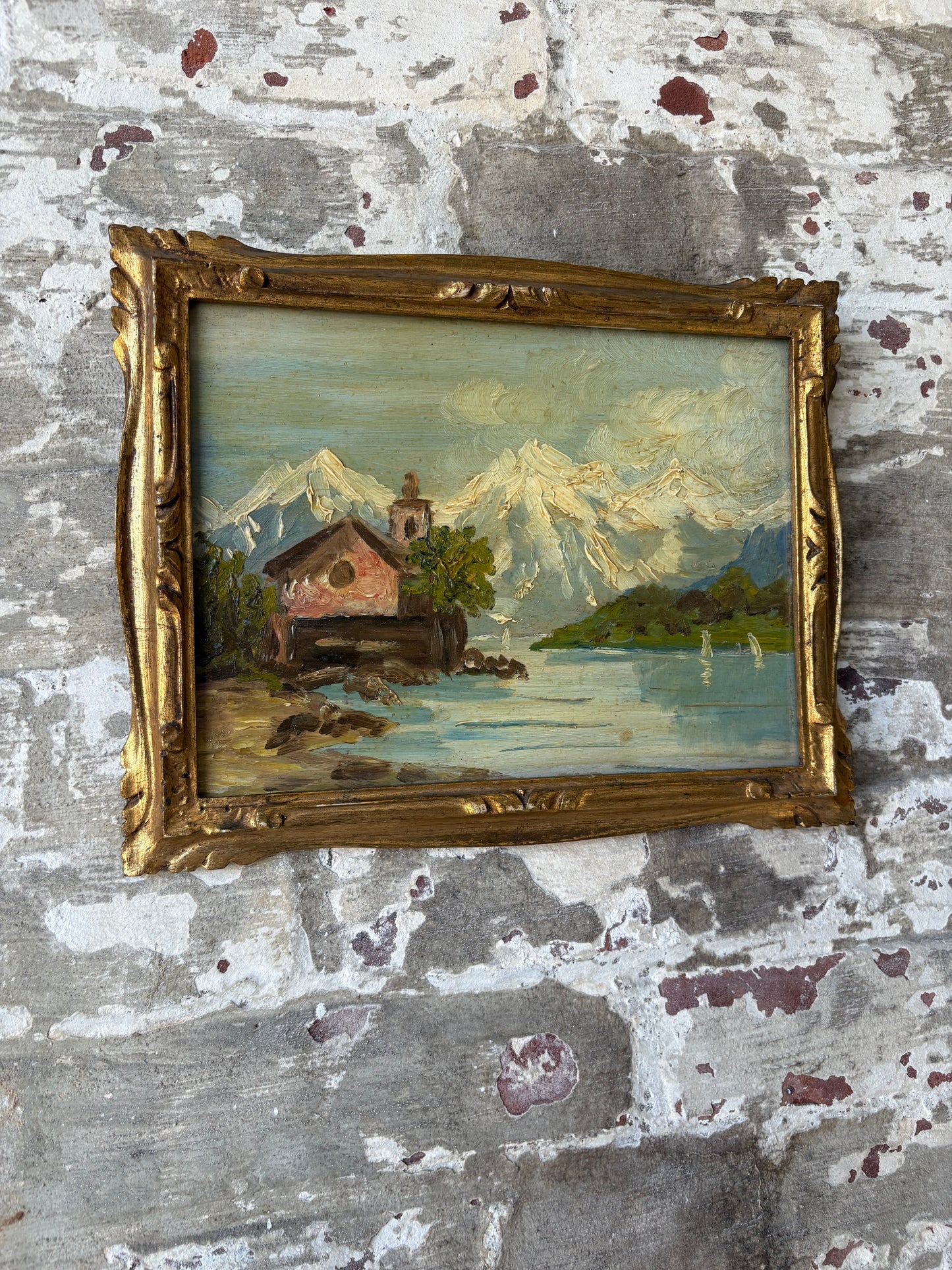 Pair of Vintage Italian Framed Oil Paintings – Sourced in Parma, Italy