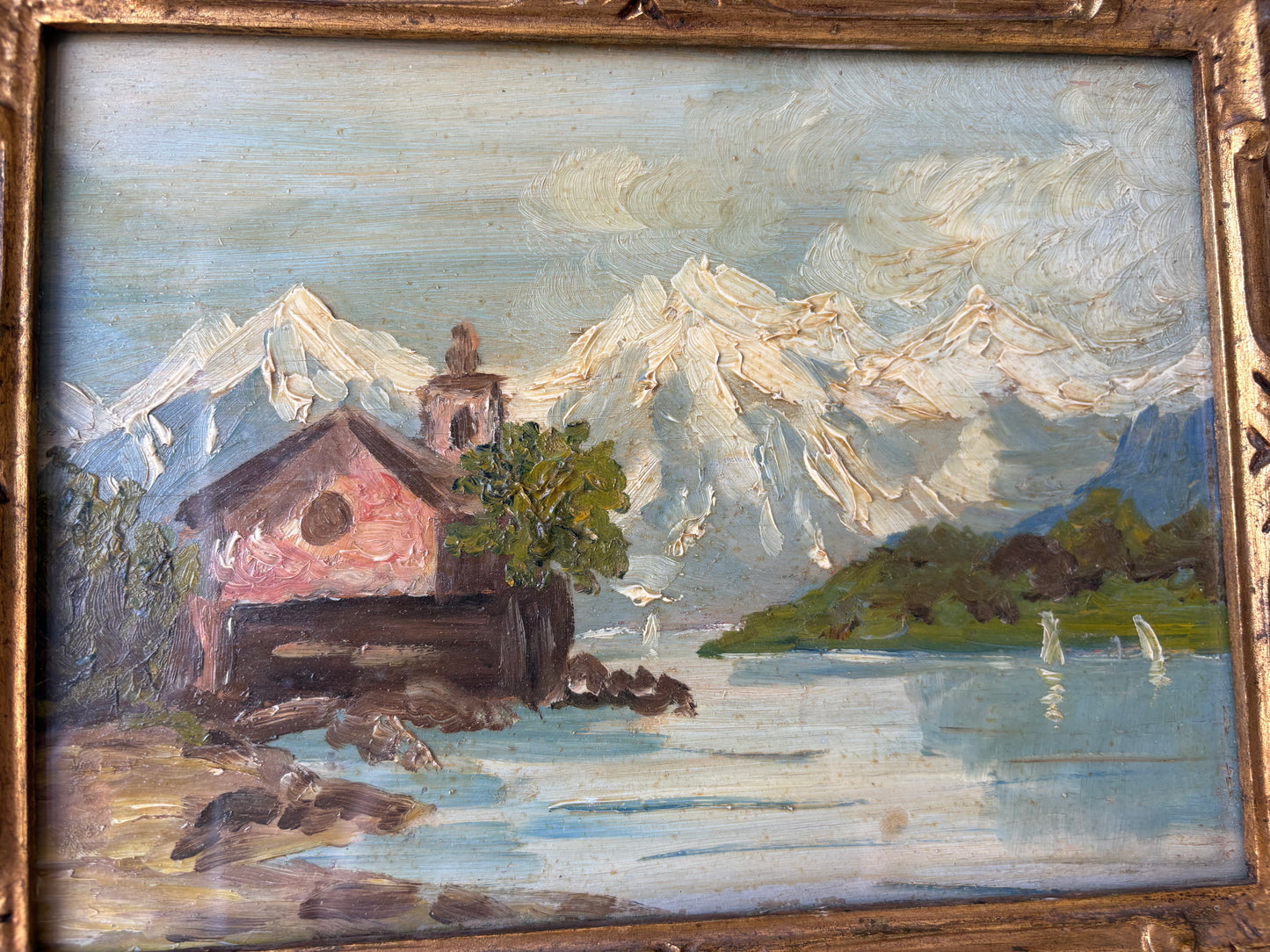 Pair of Vintage Italian Framed Oil Paintings – Sourced in Parma, Italy