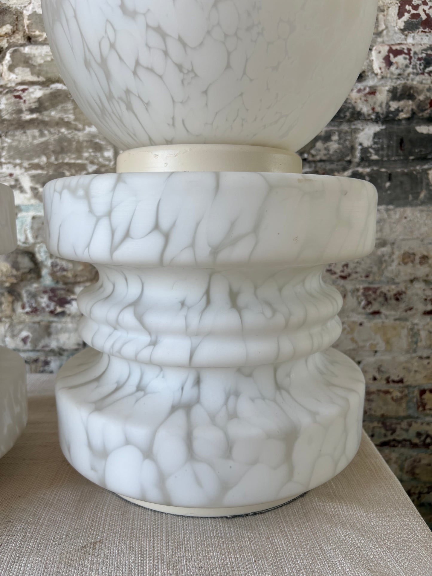 Pair of Vintage Murano Glass Globe Table Lamps