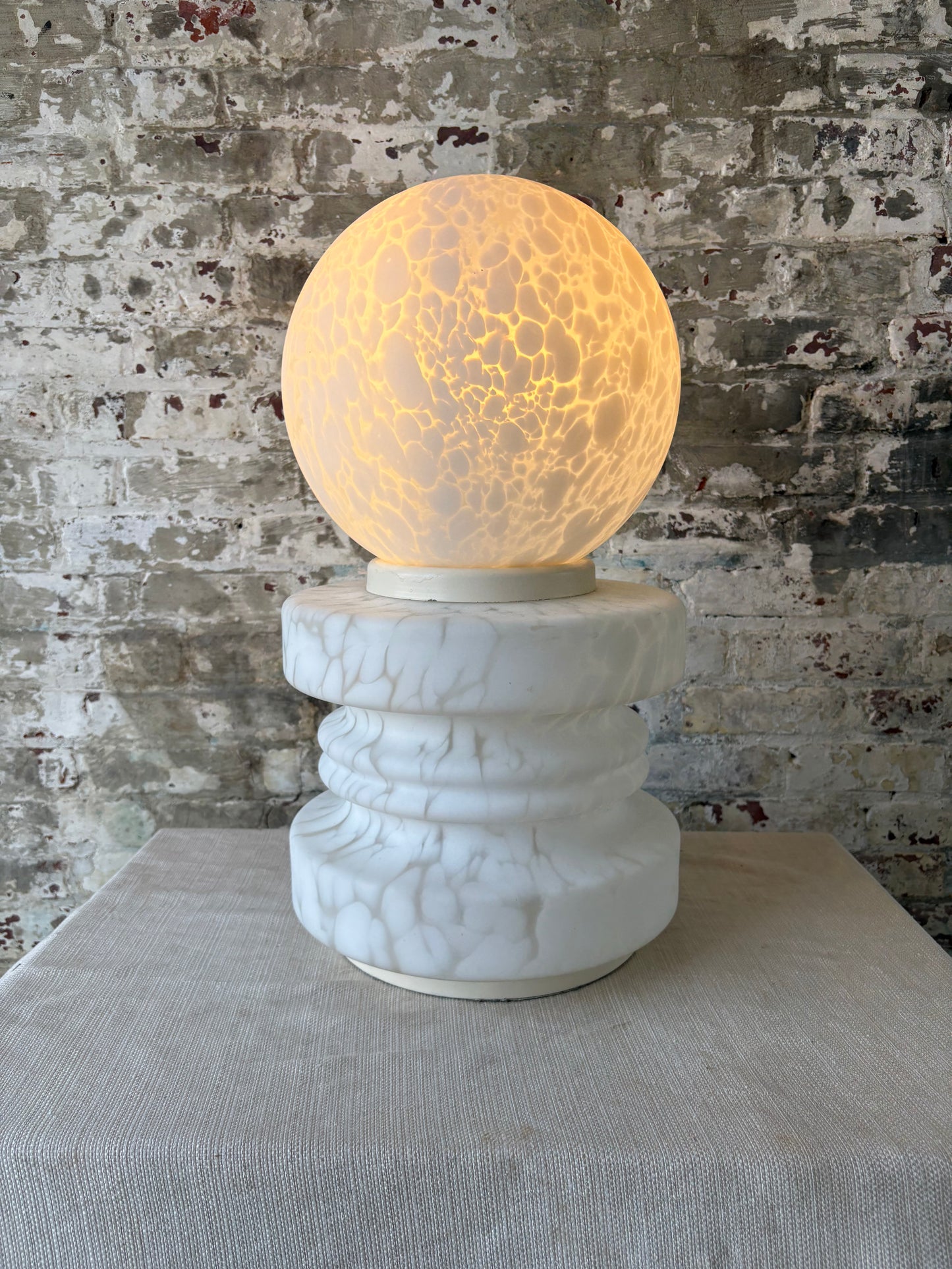 Pair of Vintage Murano Glass Globe Table Lamps