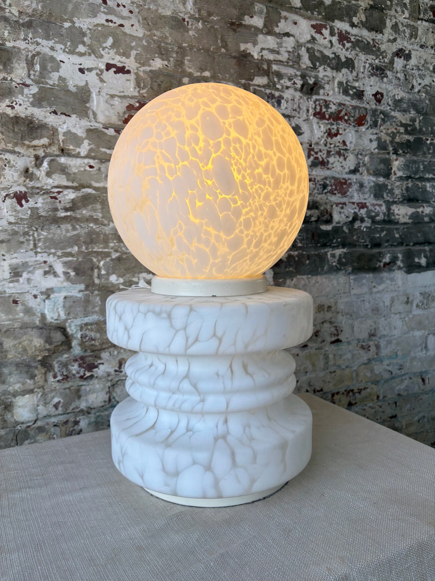 Pair of Vintage Murano Glass Globe Table Lamps