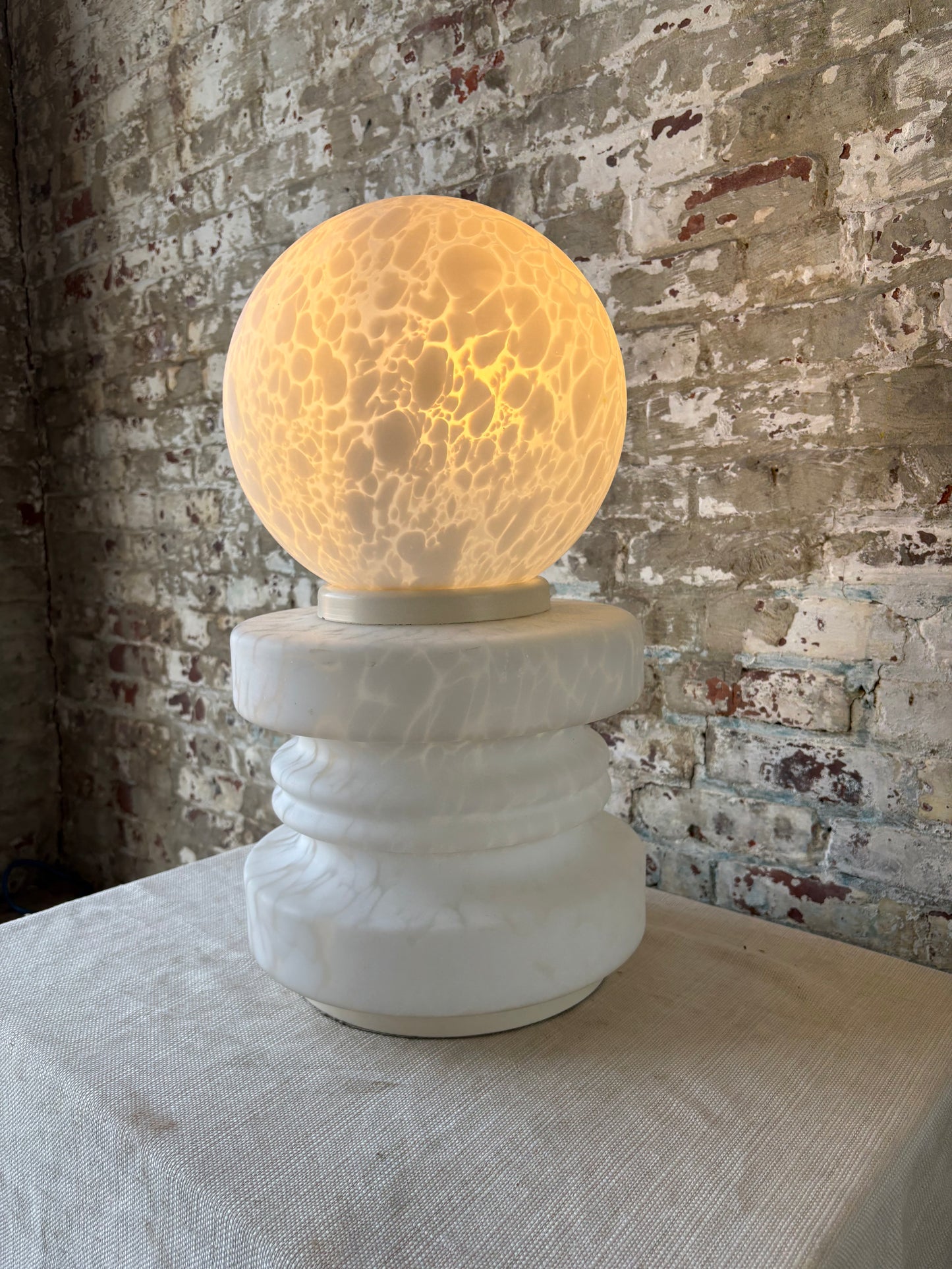 Pair of Vintage Murano Glass Globe Table Lamps