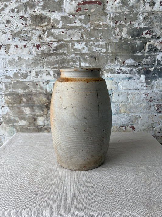 Rustic Handcrafted Stoneware Vase / Large Primitive Ceramic Vessel