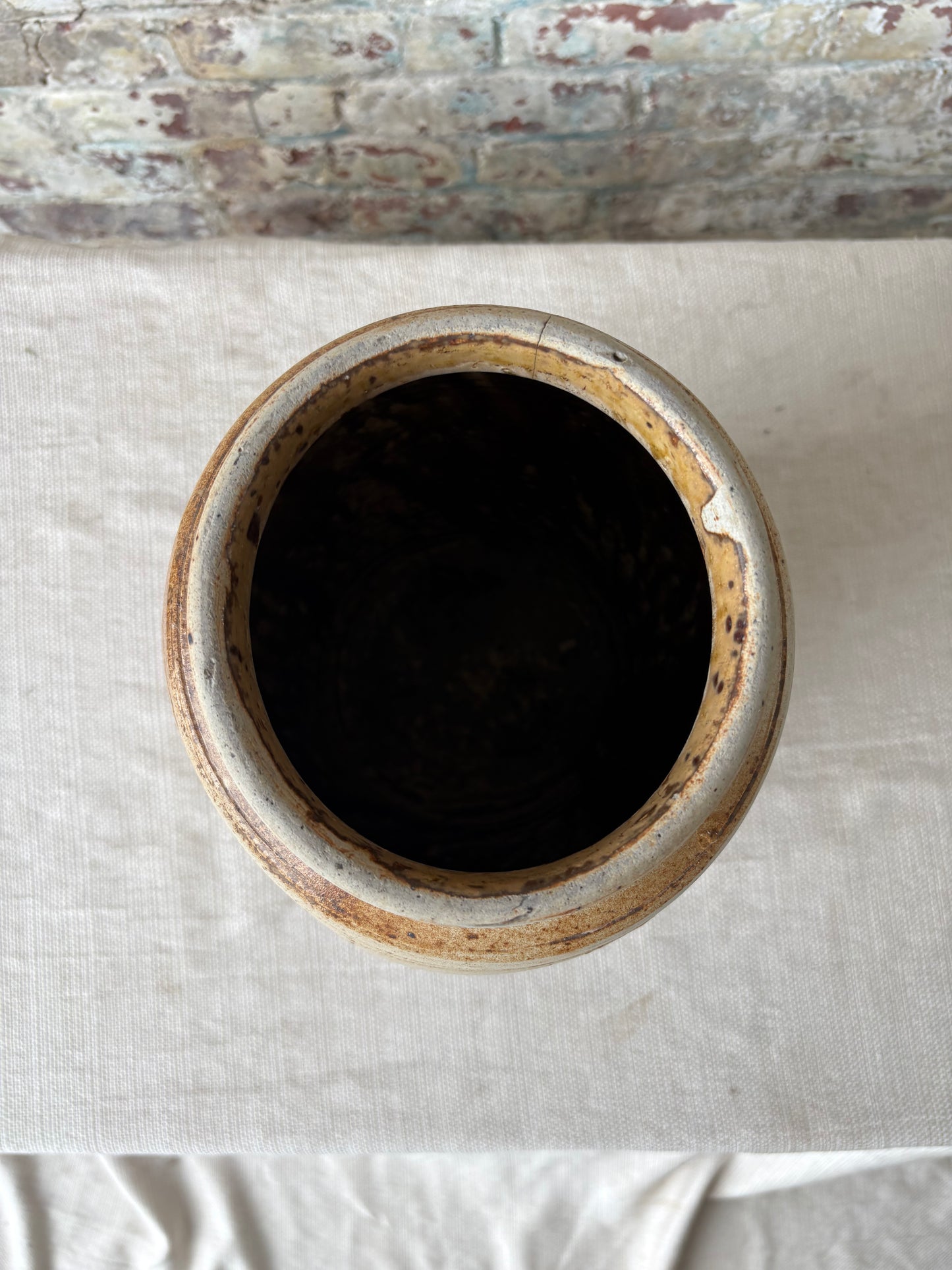 Rustic Handcrafted Stoneware Vase / Large Primitive Ceramic Vessel