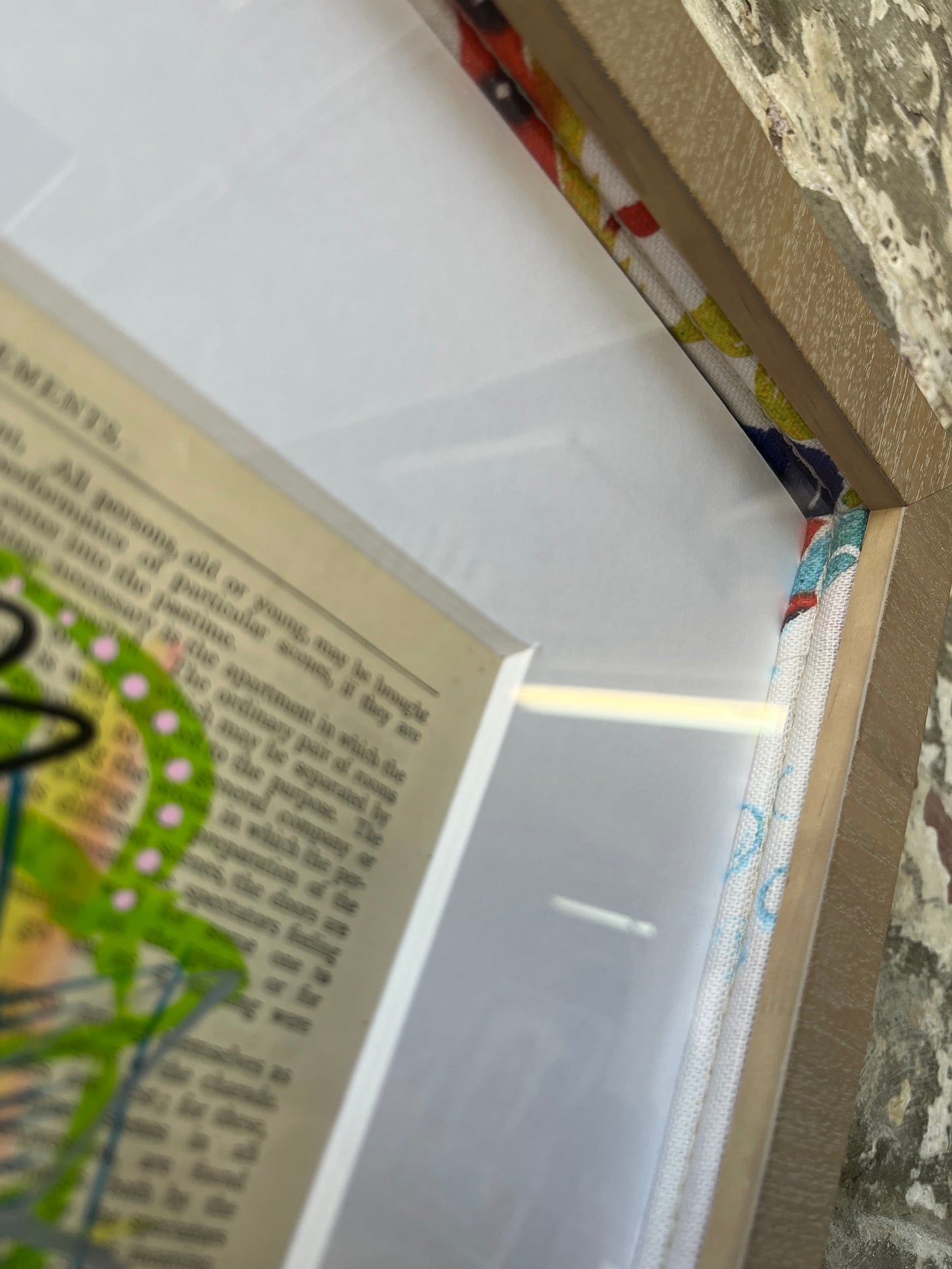 “Let Shit Go” – Framed Mixed Media Art on Vintage Book Page