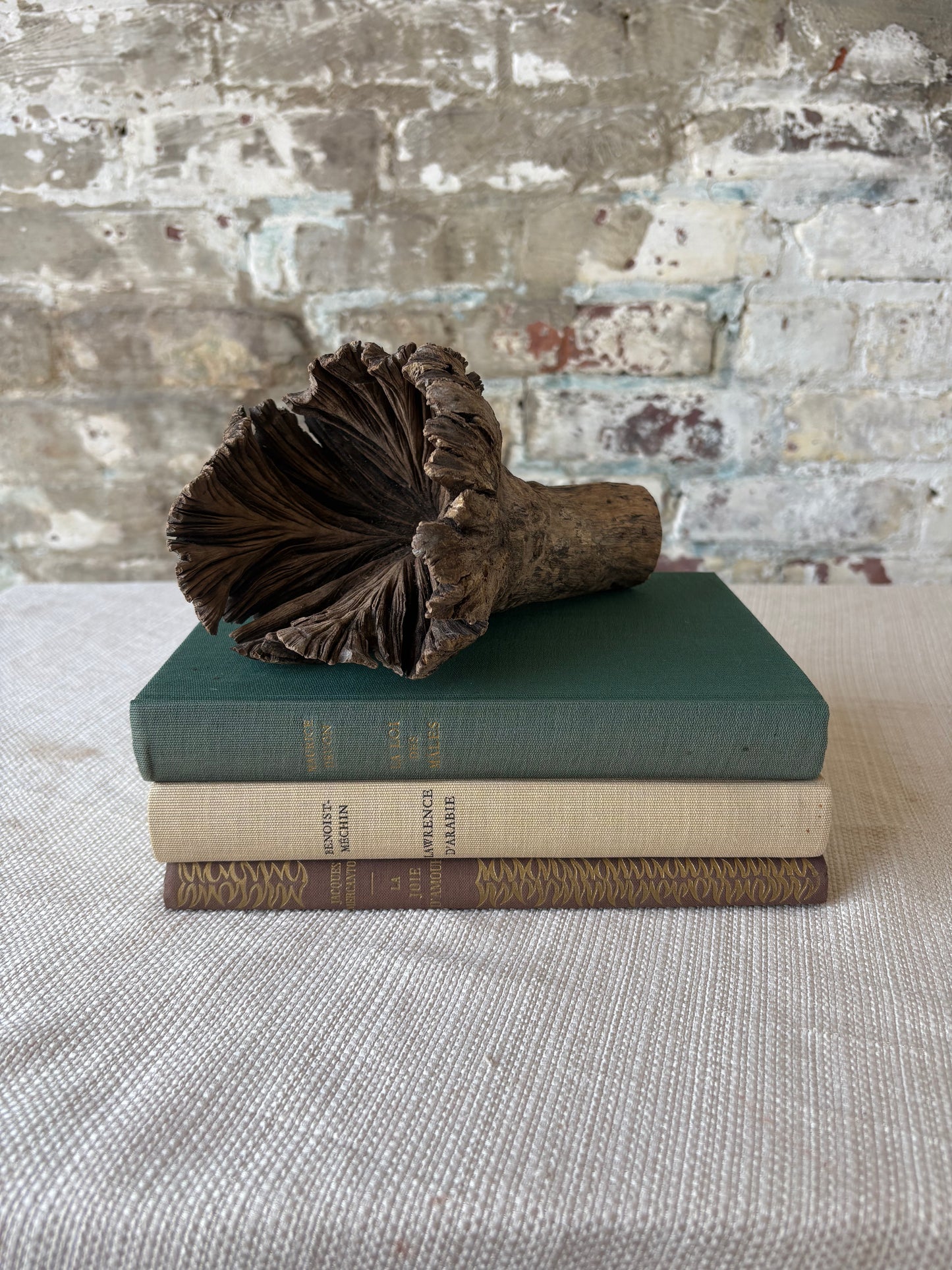Natural Wood Tree Flower Sculpture / Organic Botanical Decor Object