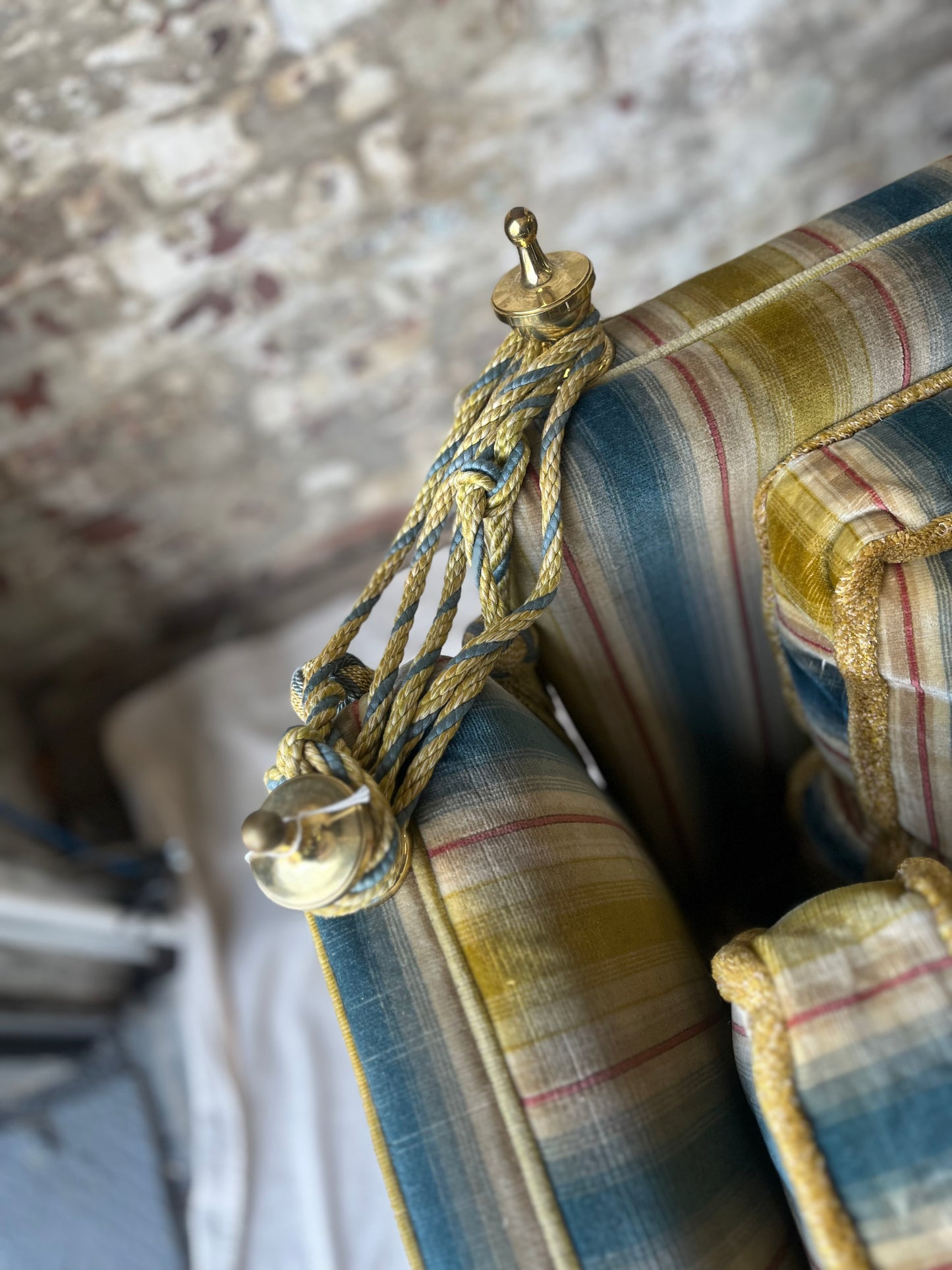 3 Seater Blue, Chartreuse Sofa Set