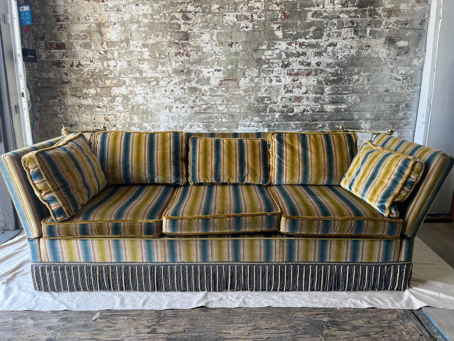 3 Seater Blue, Chartreuse Sofa Set