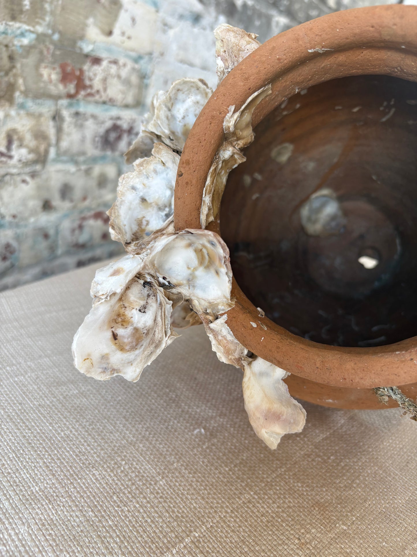 Antique Mediterranean Terracotta Octopus Trap with Oyster Growth – Authentic Fisherman’s Pot