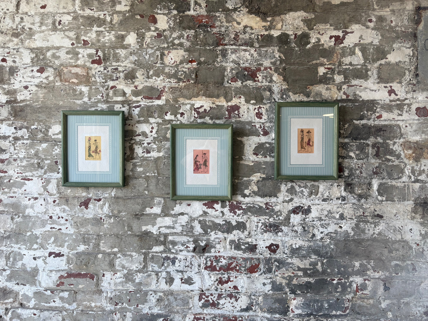 Vintage Framed Indian Miniature Style Prints – Set of 3