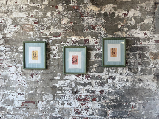 Vintage Framed Indian Miniature Style Prints – Set of 3