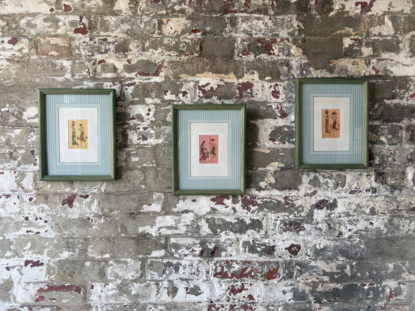 Vintage Framed Indian Miniature Style Prints – Set of 3
