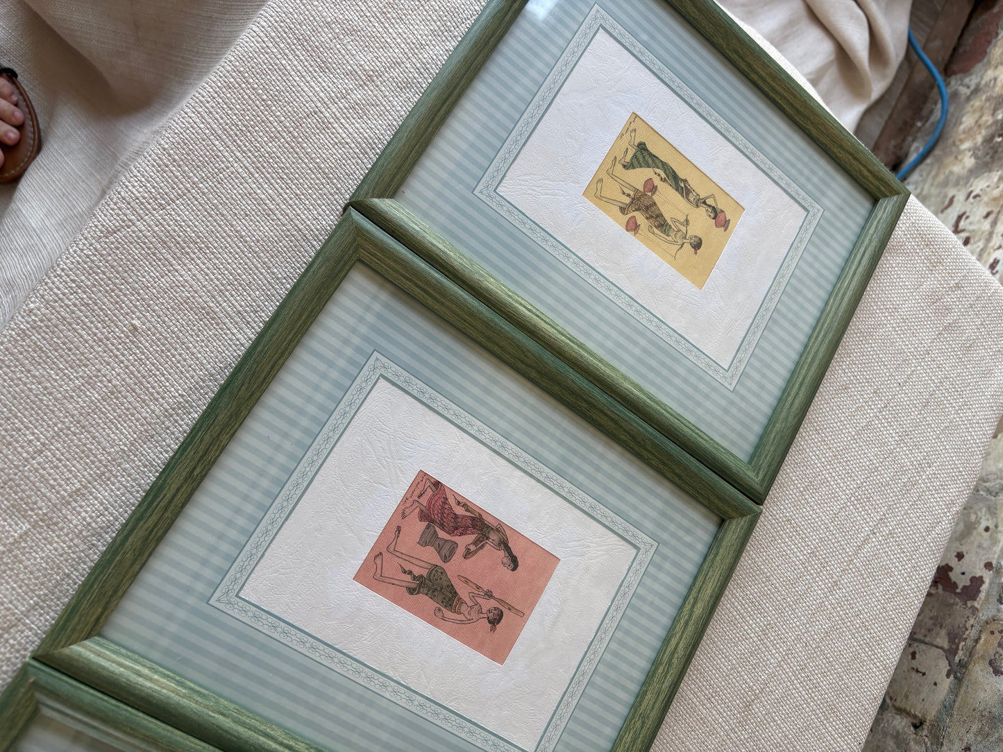 Vintage Framed Indian Miniature Style Prints – Set of 3