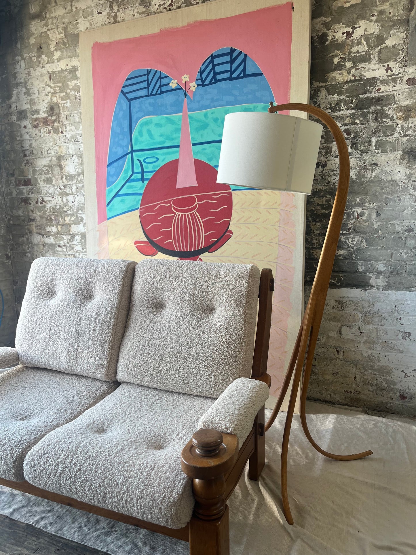 MCM Boucle Love Seat