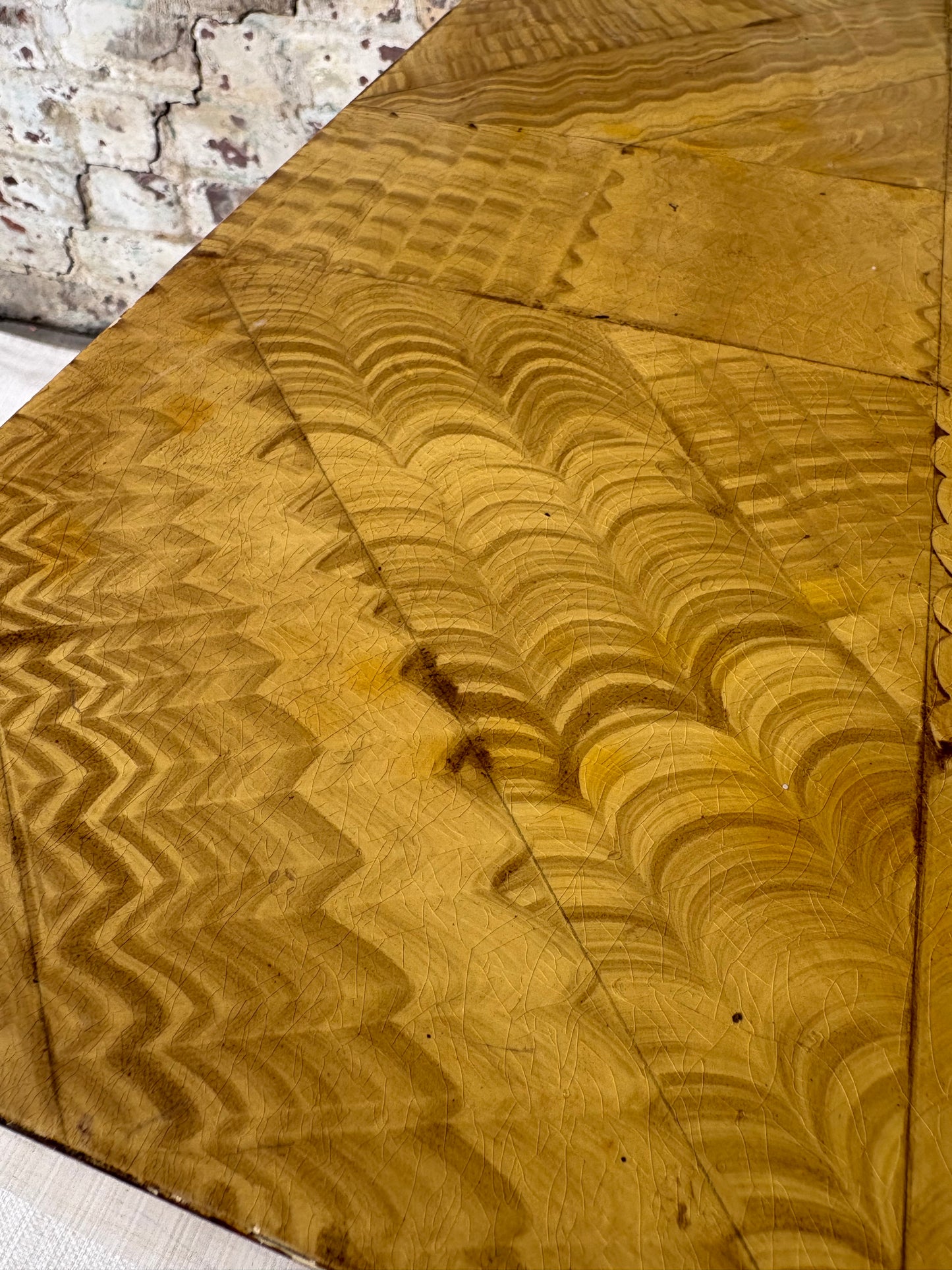 Sculptural Patchwork Wood Side Table