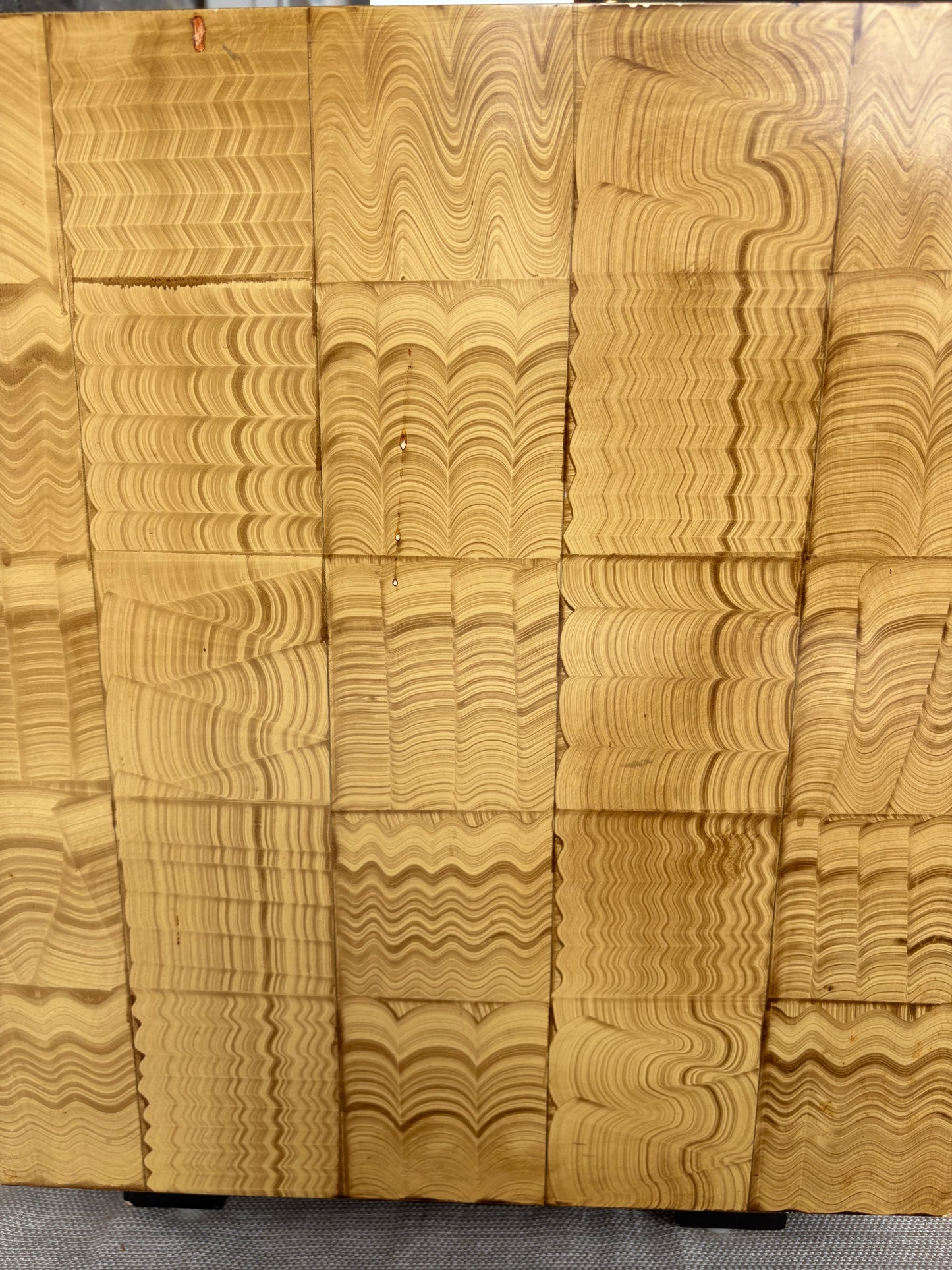 Sculptural Patchwork Wood Side Table