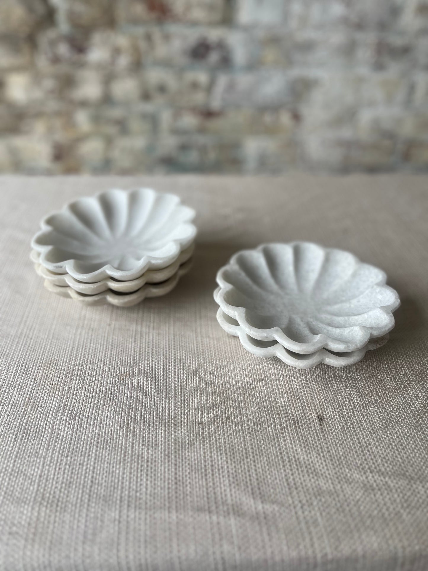 Flower Small Marble Dishes (2 available)