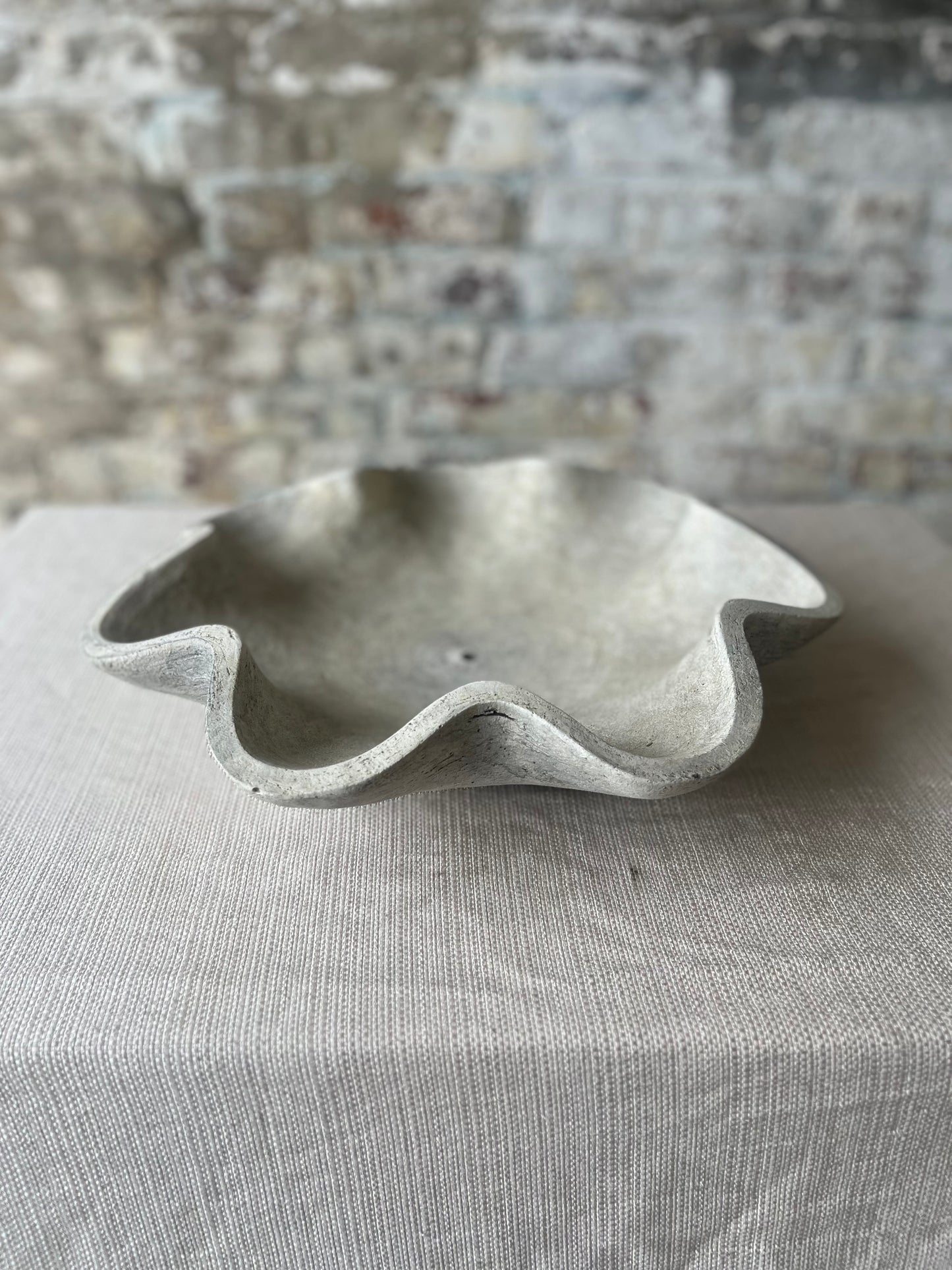 Organic Concrete Planter Bowl – Sculptural Wabi-Sabi Form