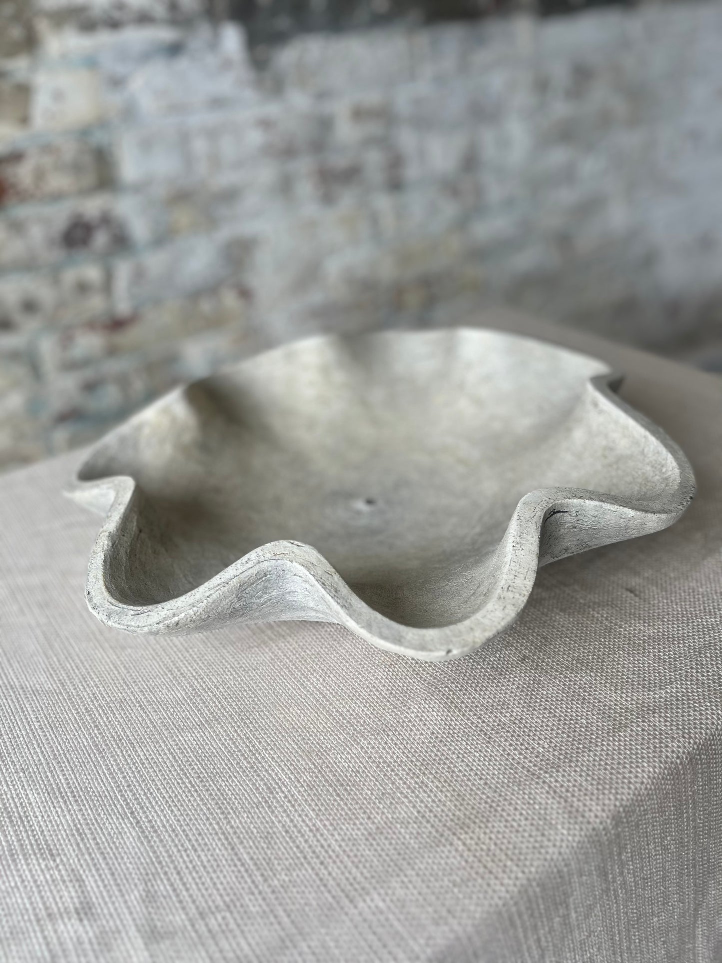 Organic Concrete Planter Bowl – Sculptural Wabi-Sabi Form