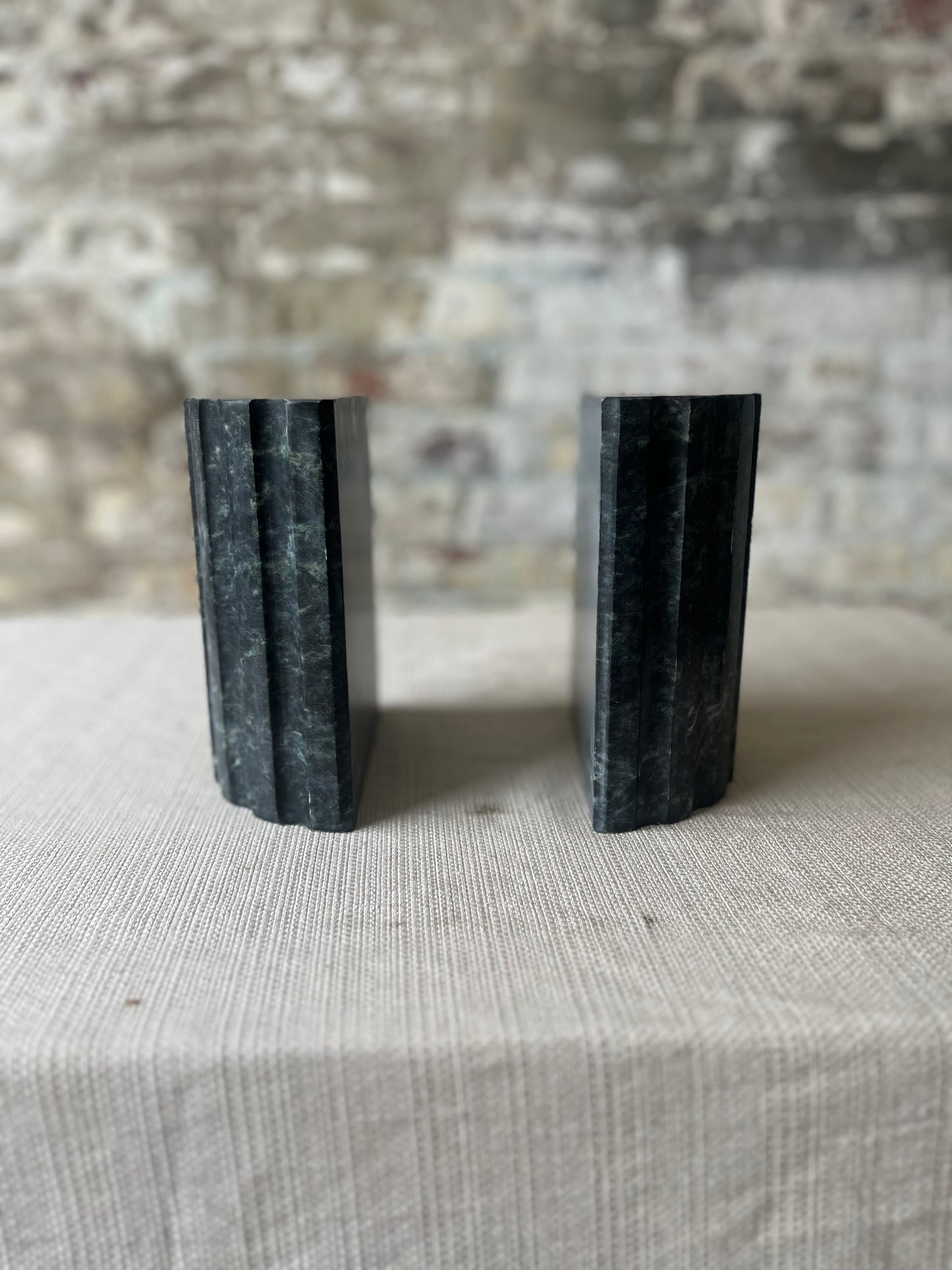 Green Marble Book Ends