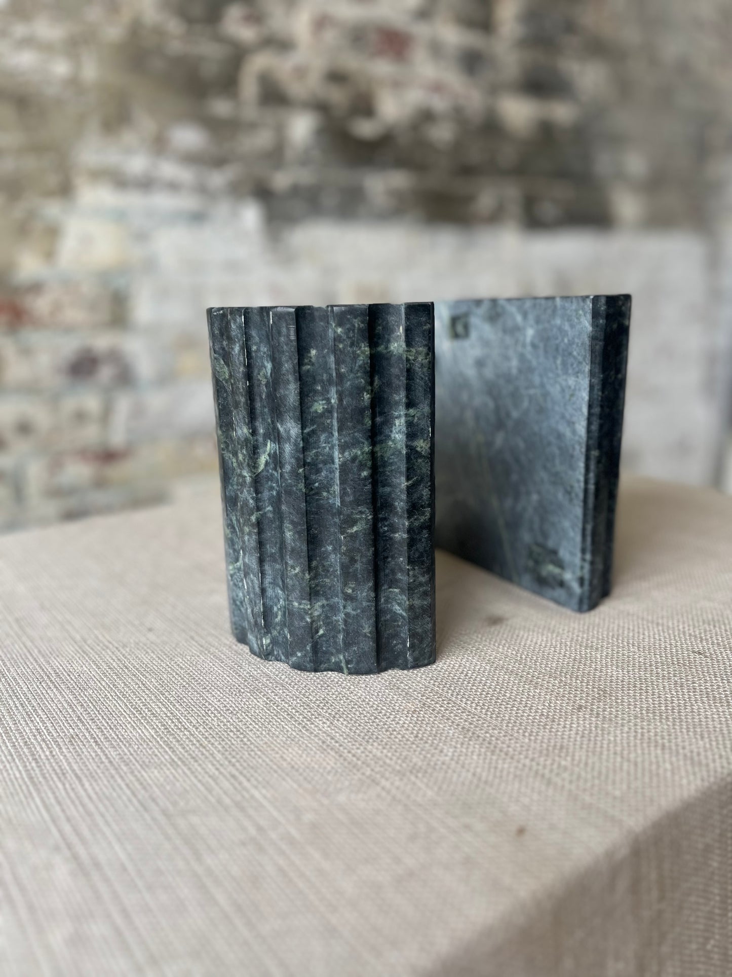 Green Marble Book Ends