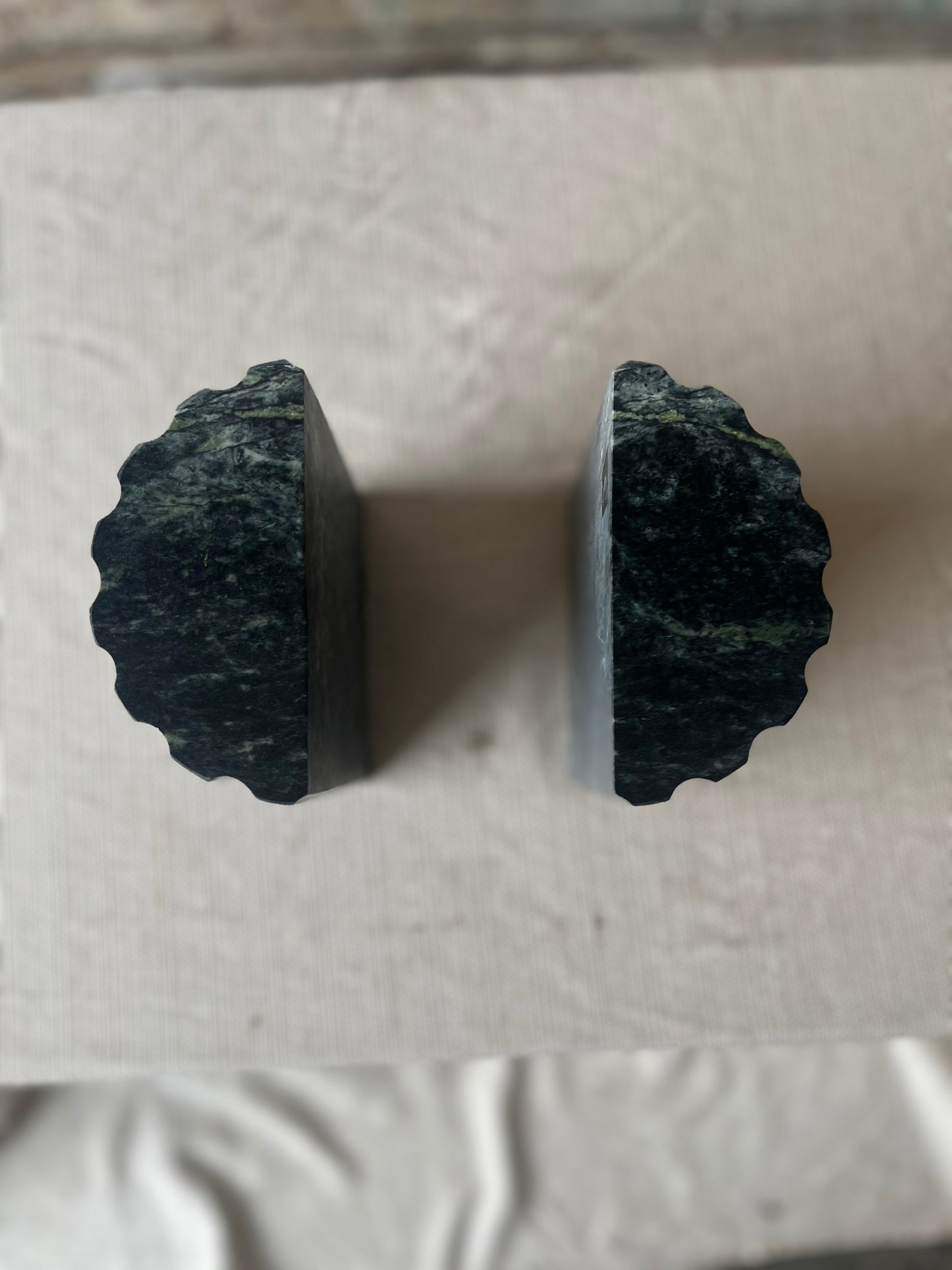 Green Marble Book Ends