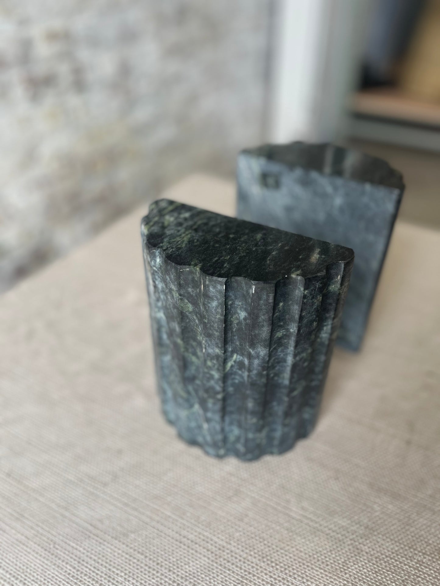 Green Marble Book Ends