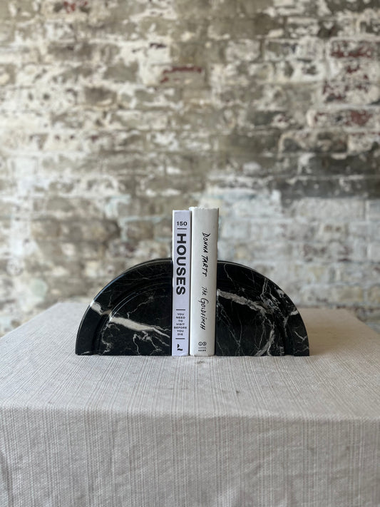 Black & White Marble Bookends
