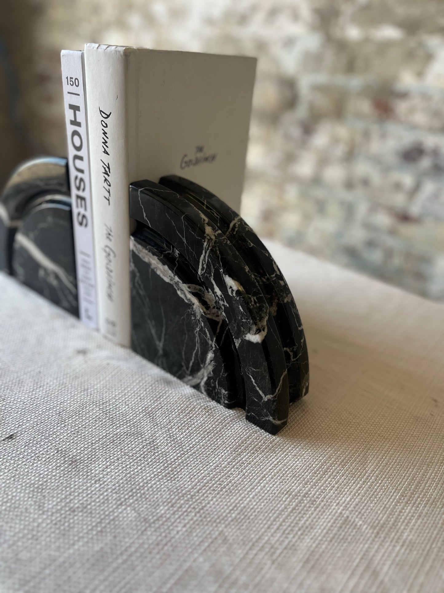 Black & White Marble Bookends