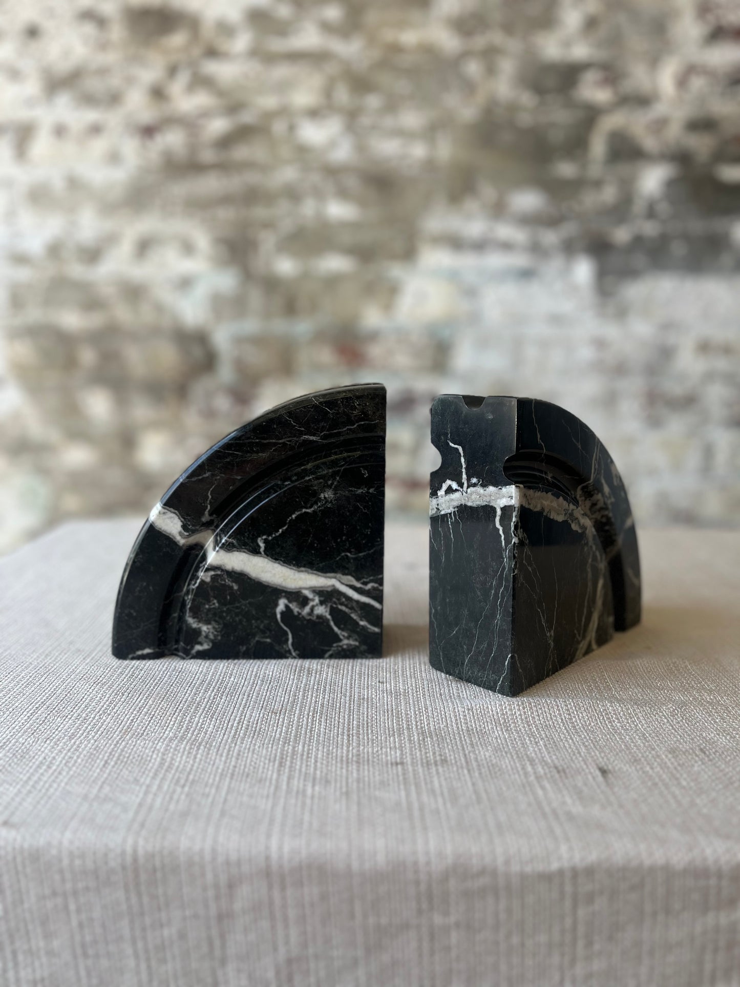 Black & White Marble Bookends