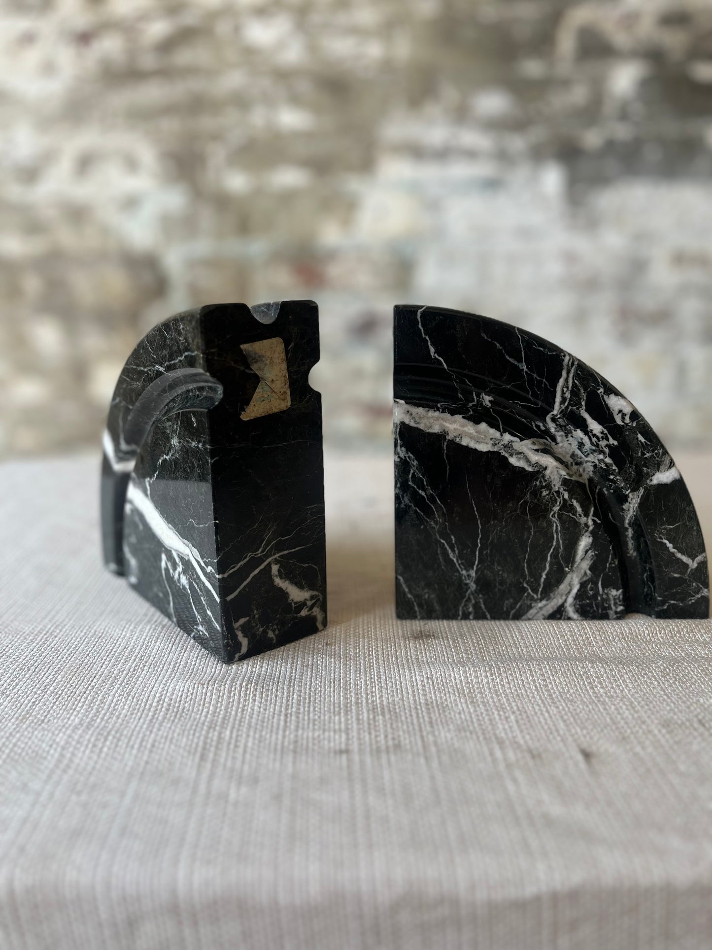 Black & White Marble Bookends